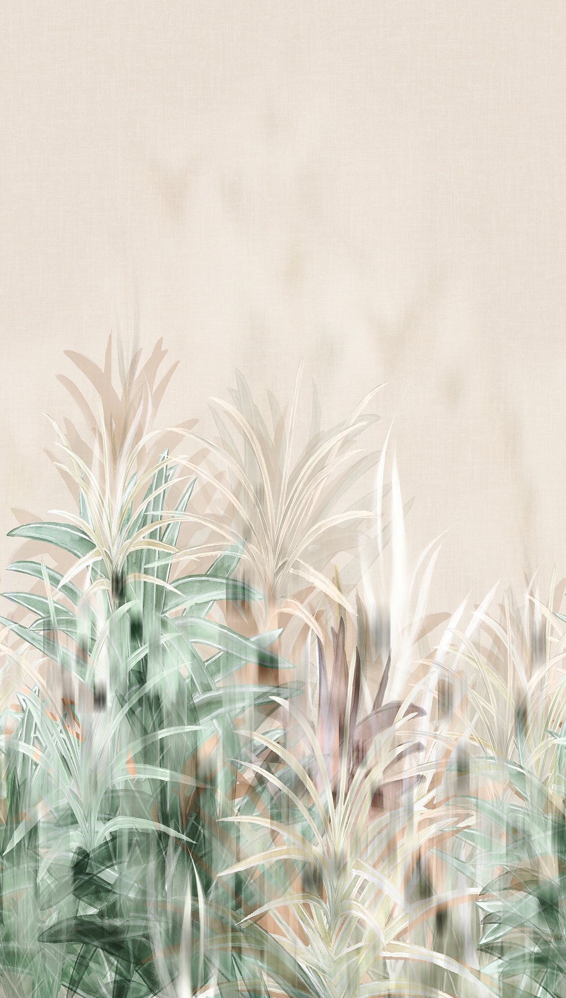 CosmoLiving by Cosmopolitan Vliestapete »Brookfield Place Fototapete« matt strukturiert Zarte Tropenblätter auf hellem Grund