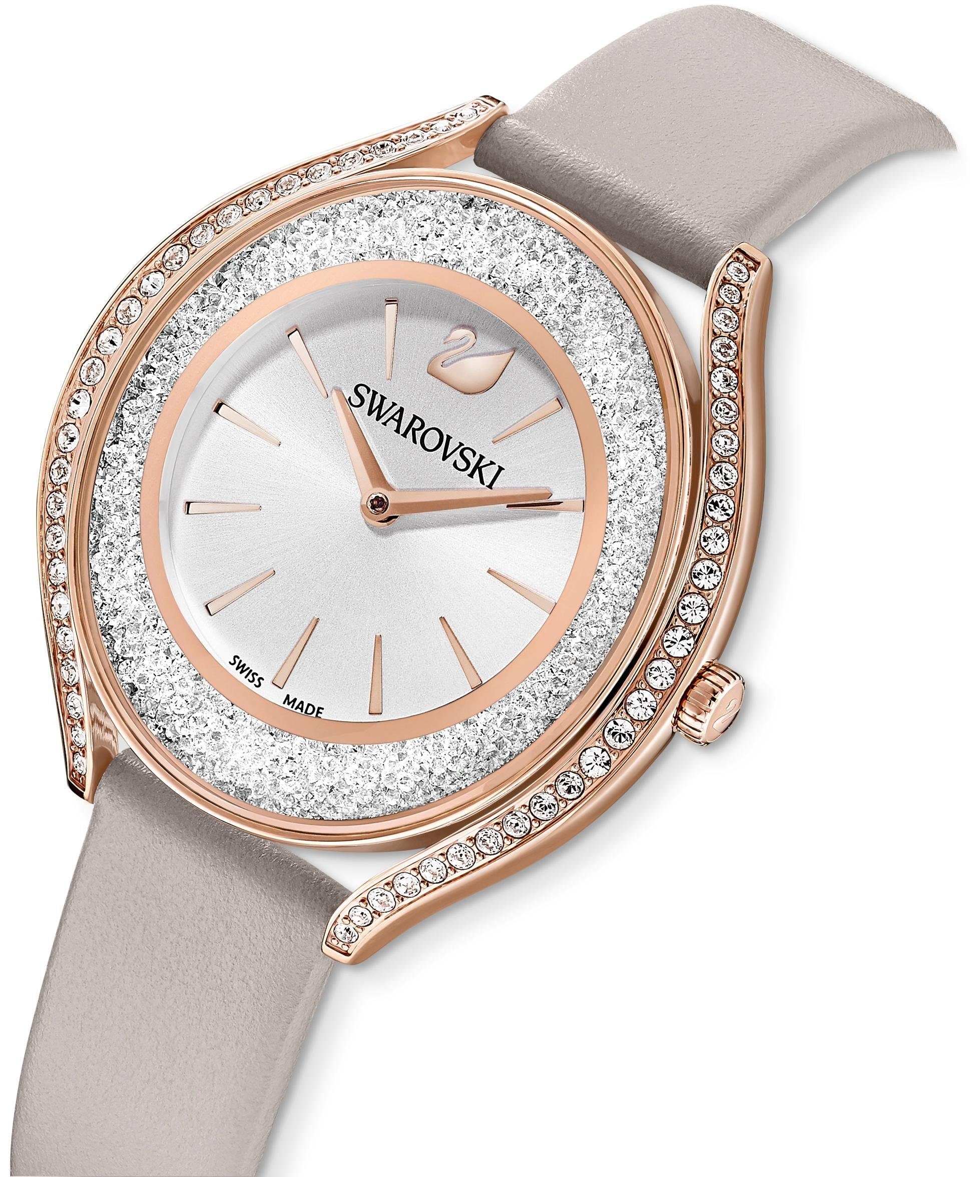 Swarovski Quarzuhr »CRYSTALLINE AURA«, Armbanduhr, Damenuhr, Swarovski-Kristalle, Swiss Made