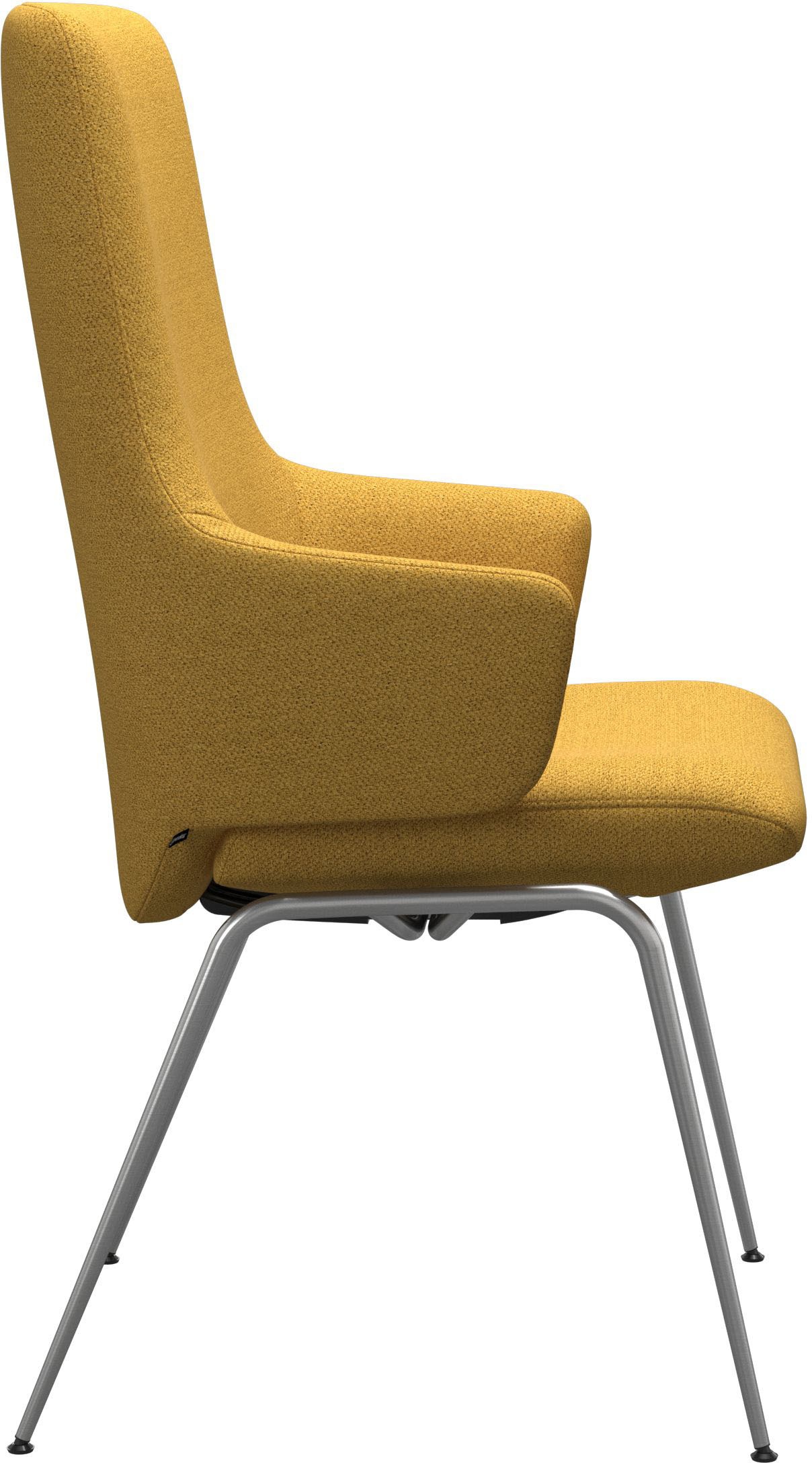 Stressless® Polsterstuhl »Laurel«, ROHLEDER Stoff Q2 FARON, High Back mit Armlehne, Größe L, mit Beinen aus Stahl in Chrom matt