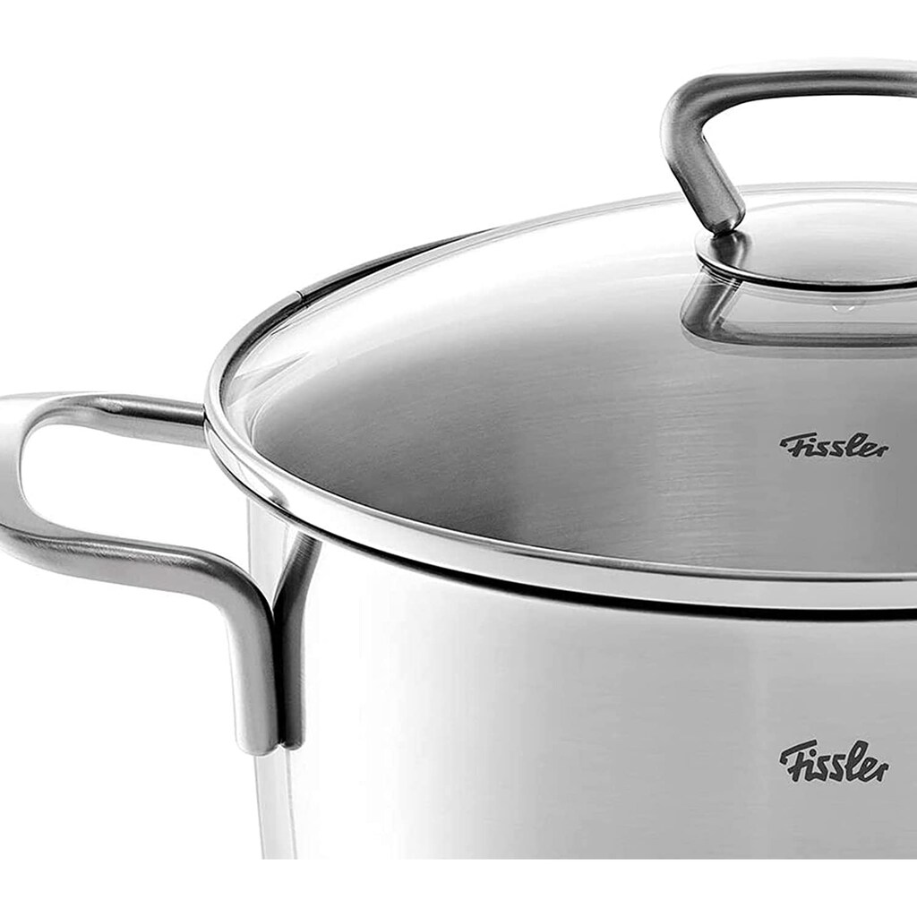 Fissler Topf-Set »Las Vegas«, Edelstahl 18/10, (5 tlg.), Inklusive Glasdeckel, Induktionsgeeignet