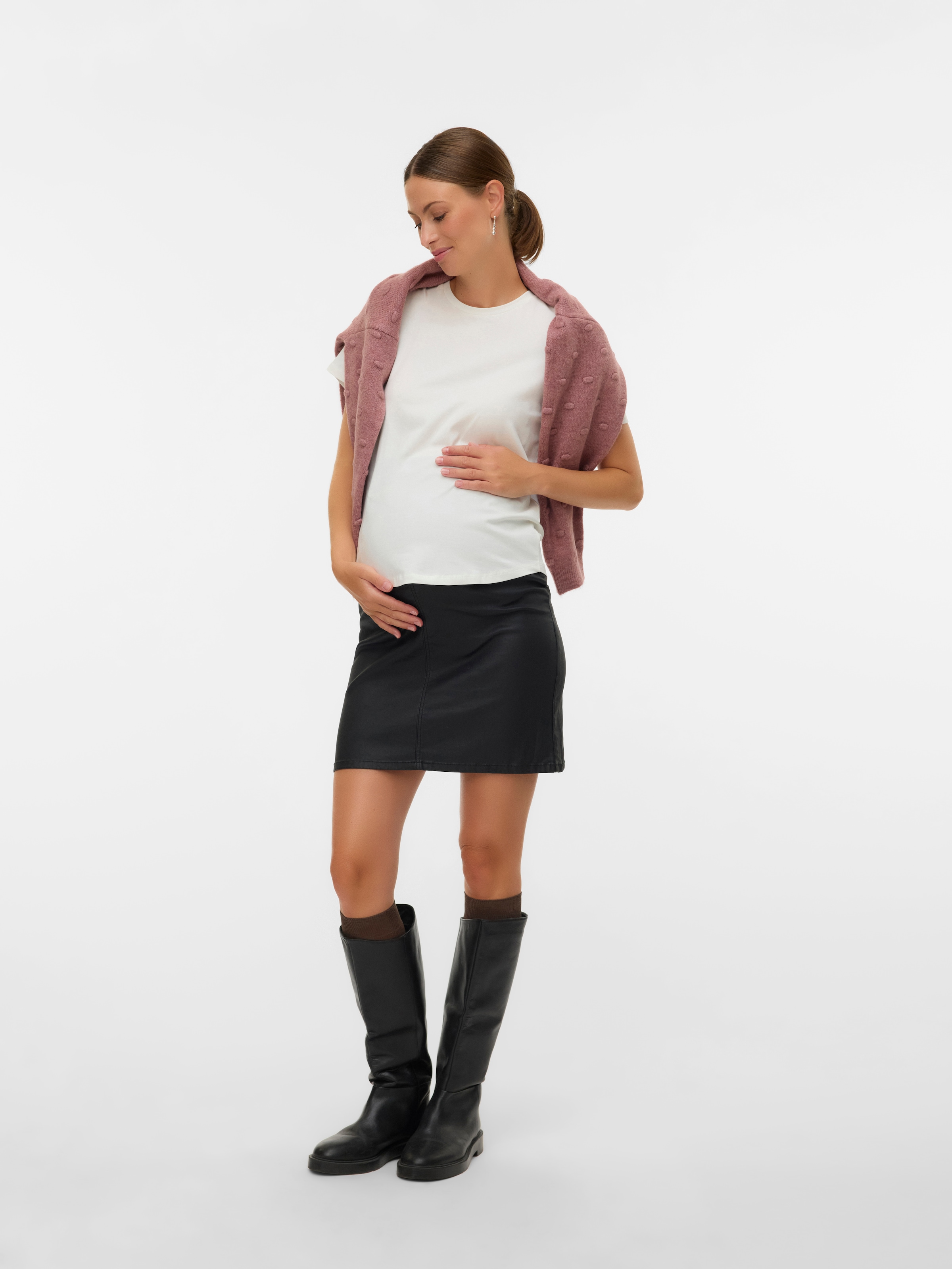 Mamalicious Umstandsrock »MLSANTOS ABK COATED SKIRT HW NOOS«
