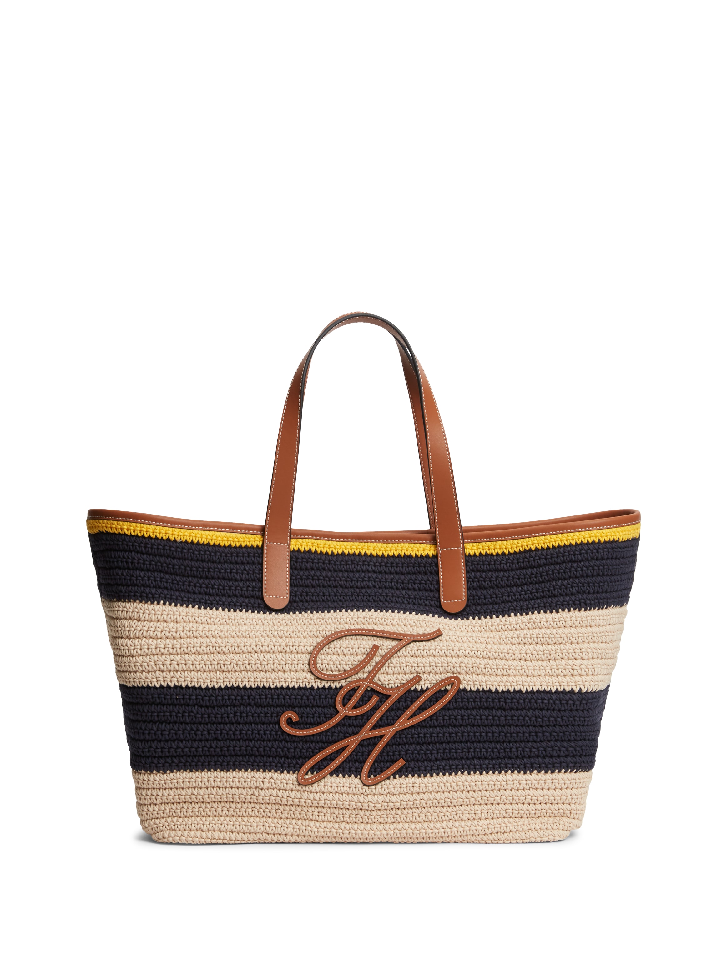 Tommy Hilfiger "TH NAUTICAL TOTE CROCHET STR" Damen Strandtasche mit Streifen und Logoschriftzug