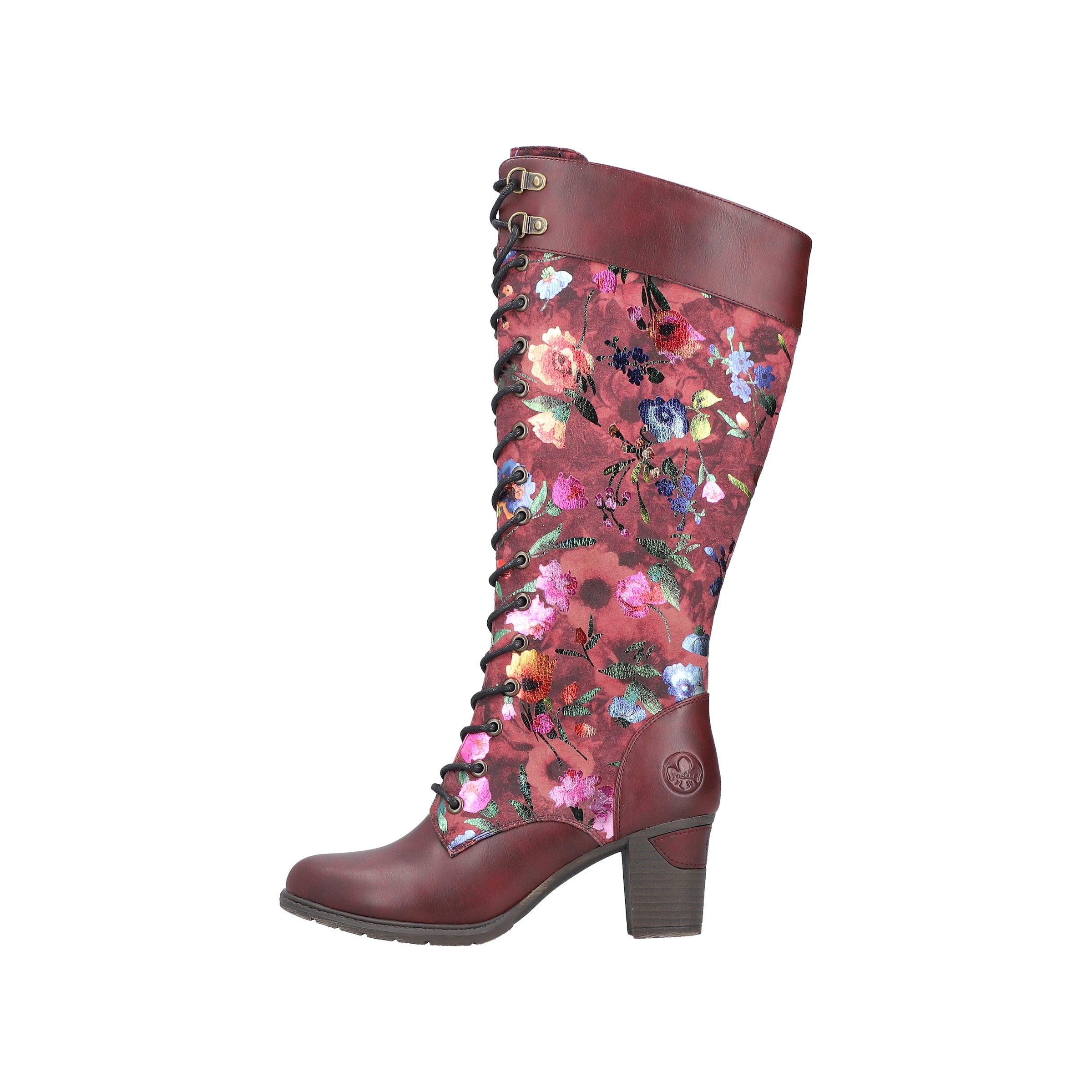 Rieker Schnürstiefel  Langschaftstiefel mit stylischem Blumenmuster