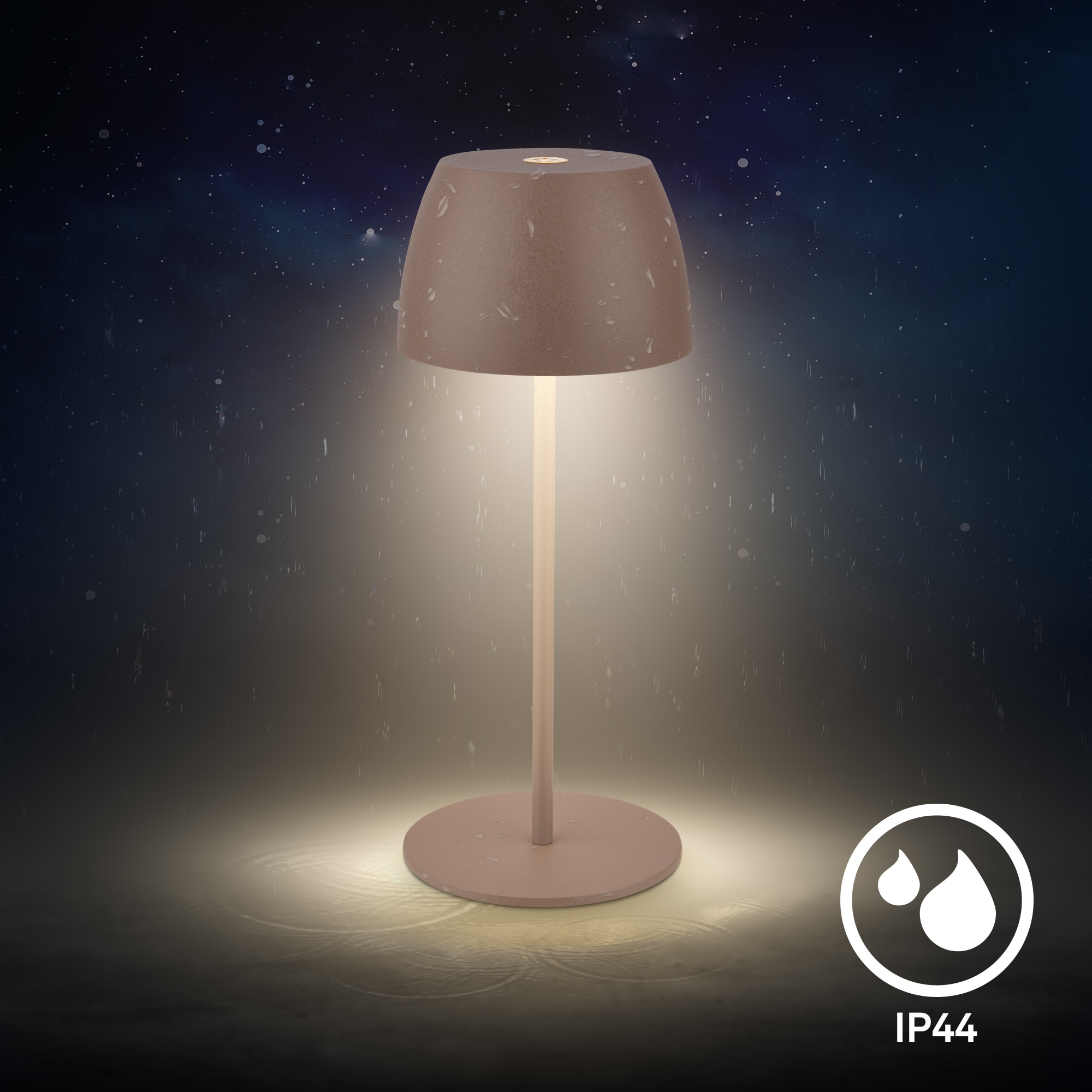 Briloner Leuchten LED Außen-Tischleuchte »SERINA MINI« LED-Modul 2 Stk. Warmweiß kabellos 20 x 8 cm Umbrasand 2,5W Wohnzimmer Schlafzimmer 2er-Set