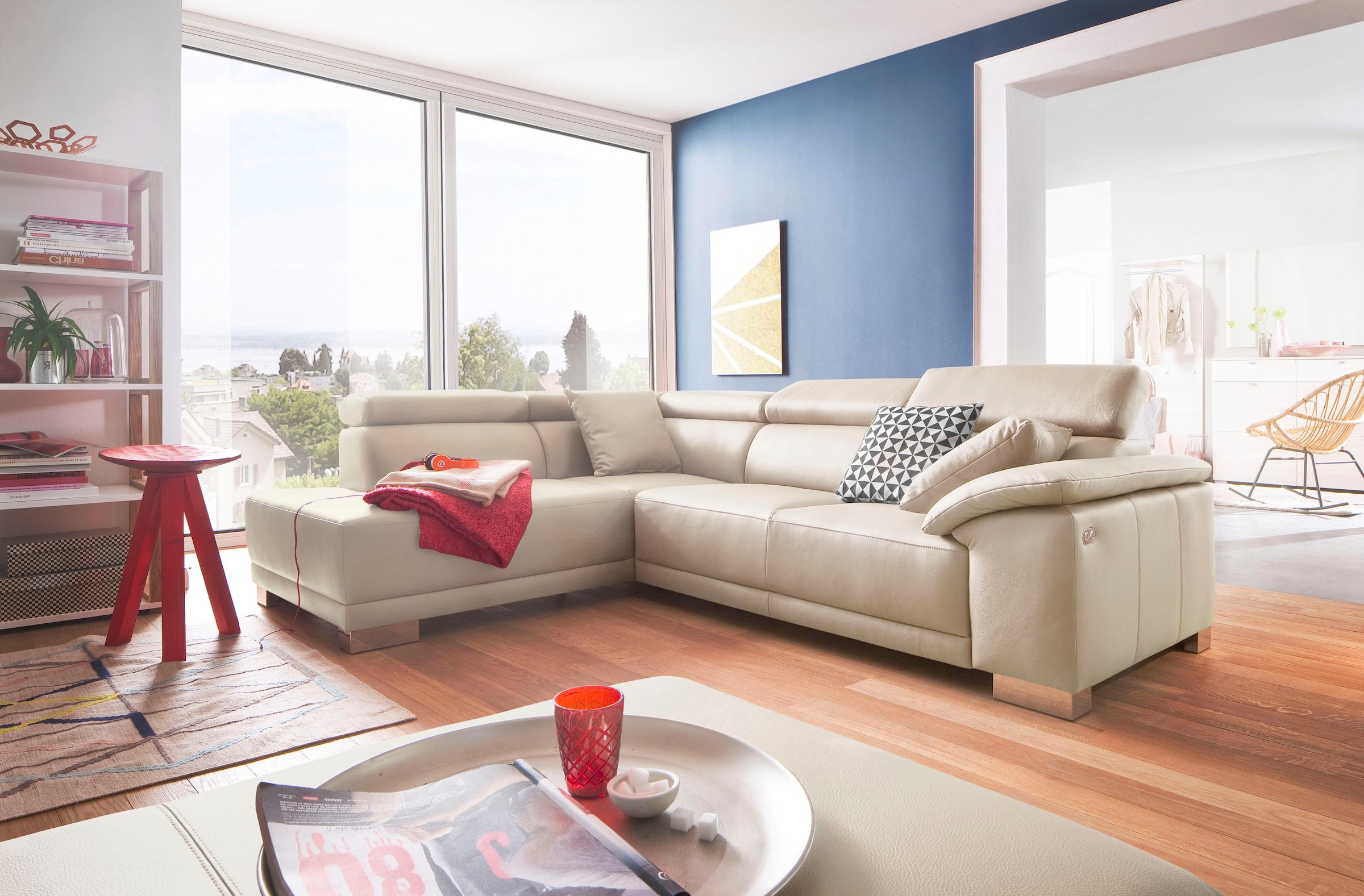 3C Candy Ecksofa "Menorca modern und bequem, L-Form", Kopfteilverstellung, günstig online kaufen