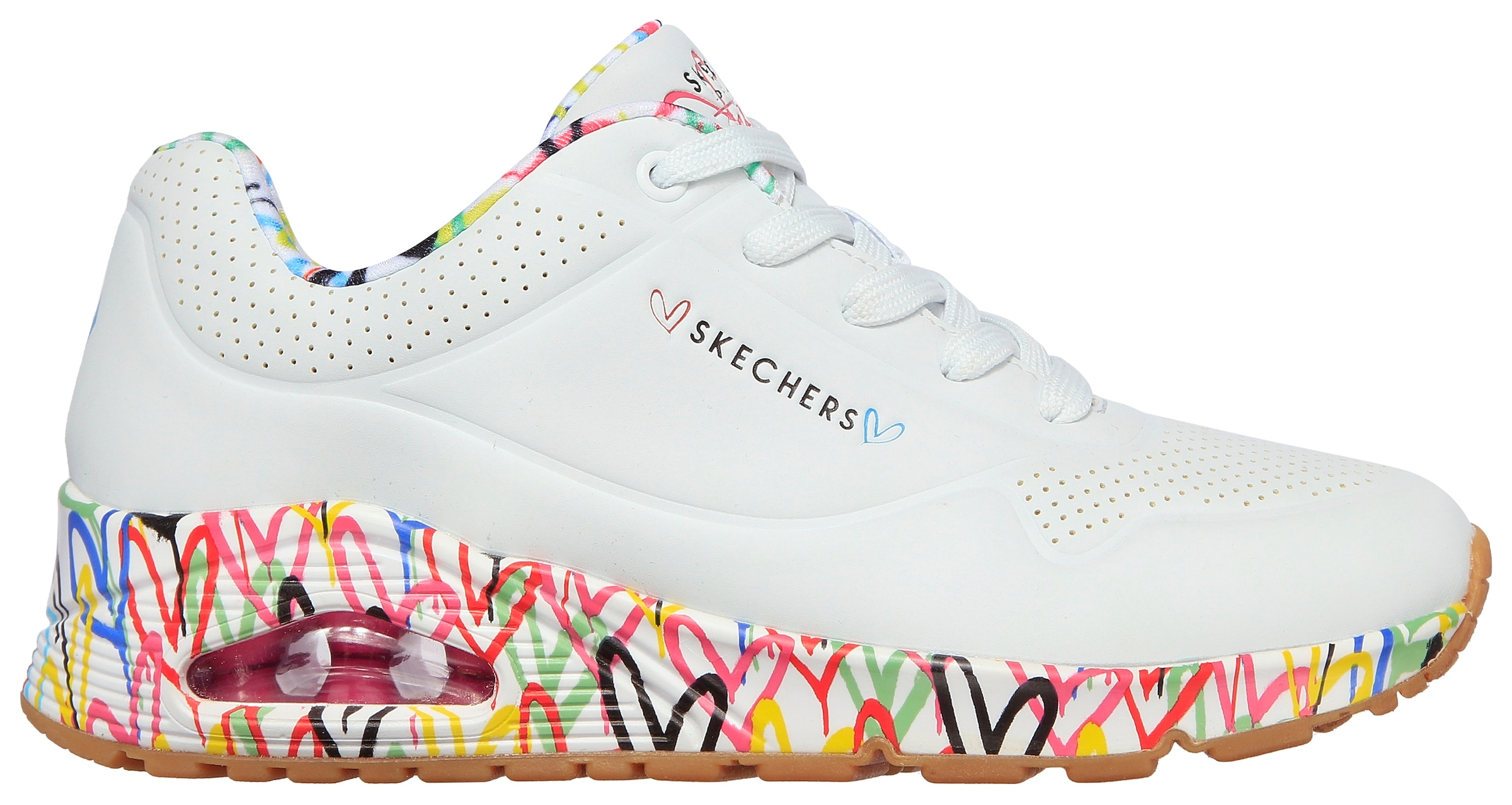 Skechers Wedgesneaker "UNO-LOVING LOVE", mit coolem Graffiti-Print, Freizei günstig online kaufen