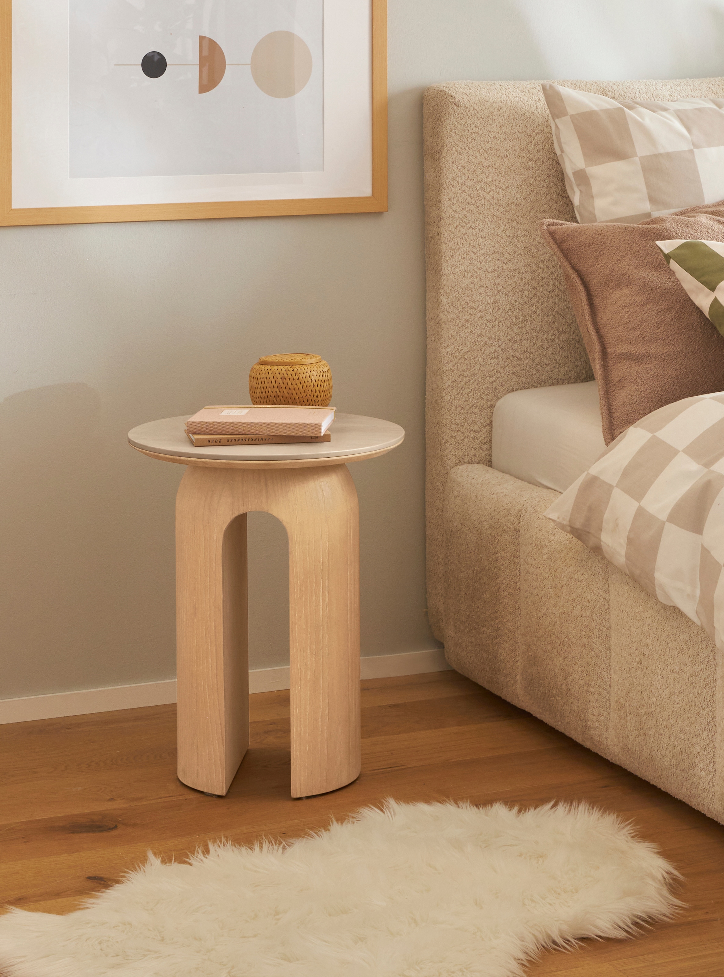 homsy by Ana Johnson Beistelltisch "Laysy" Holzdesign aus Esche, U-Form, Ke günstig online kaufen