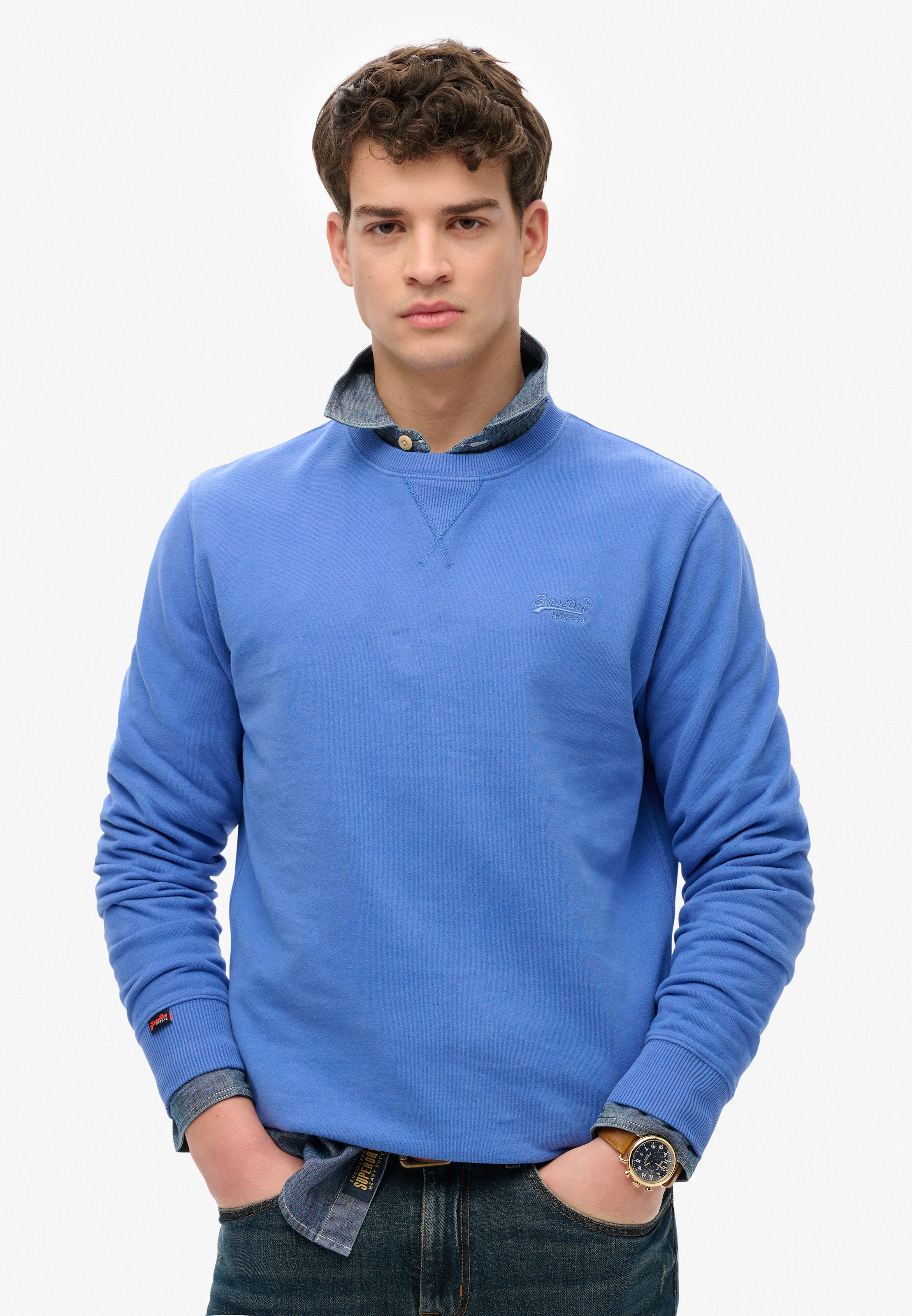 Superdry "ESSENTIAL LOGO CREW SWEATSHIRT", Baumwollmischung, loose fit günstig online kaufen