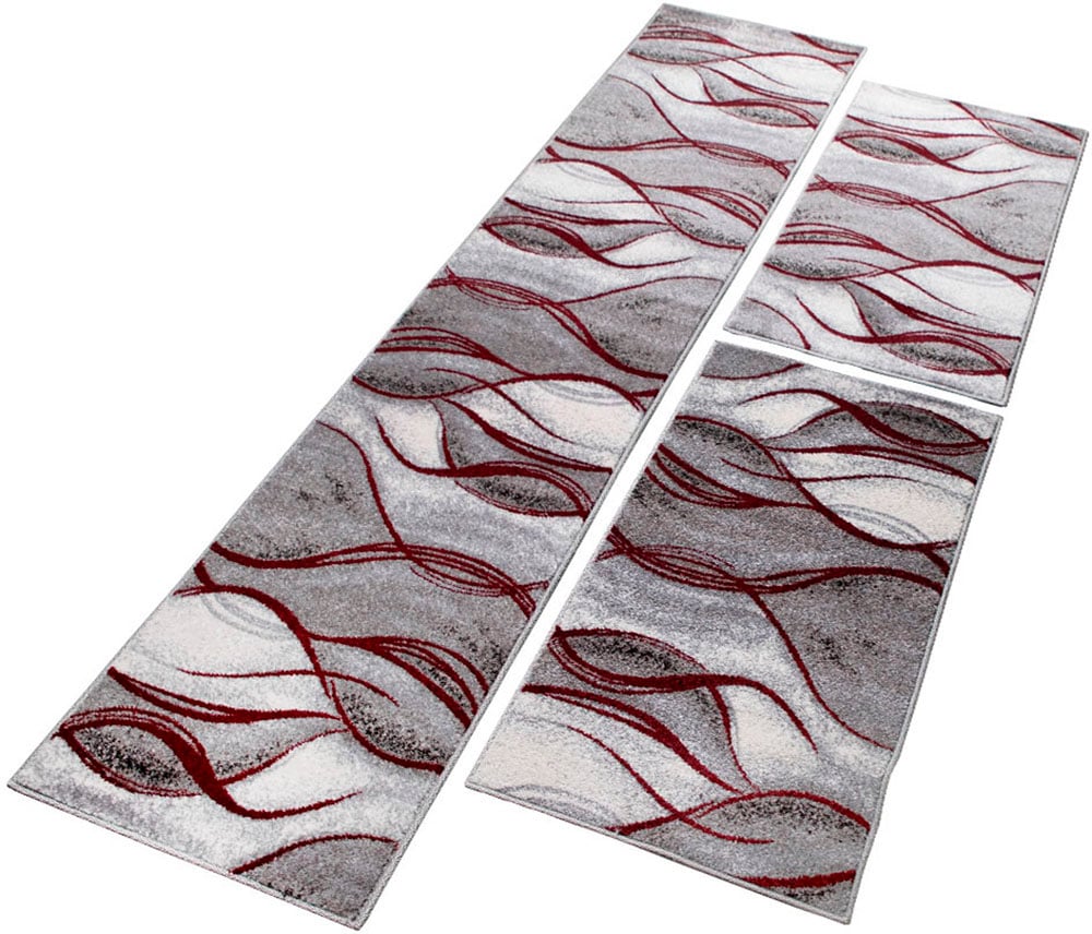 OTTO home Bettumrandung "Tritom" Höhe 9 mm 3 tlg. mit besonders weichem Flor, Kurzflor, modernes Wellen Muster