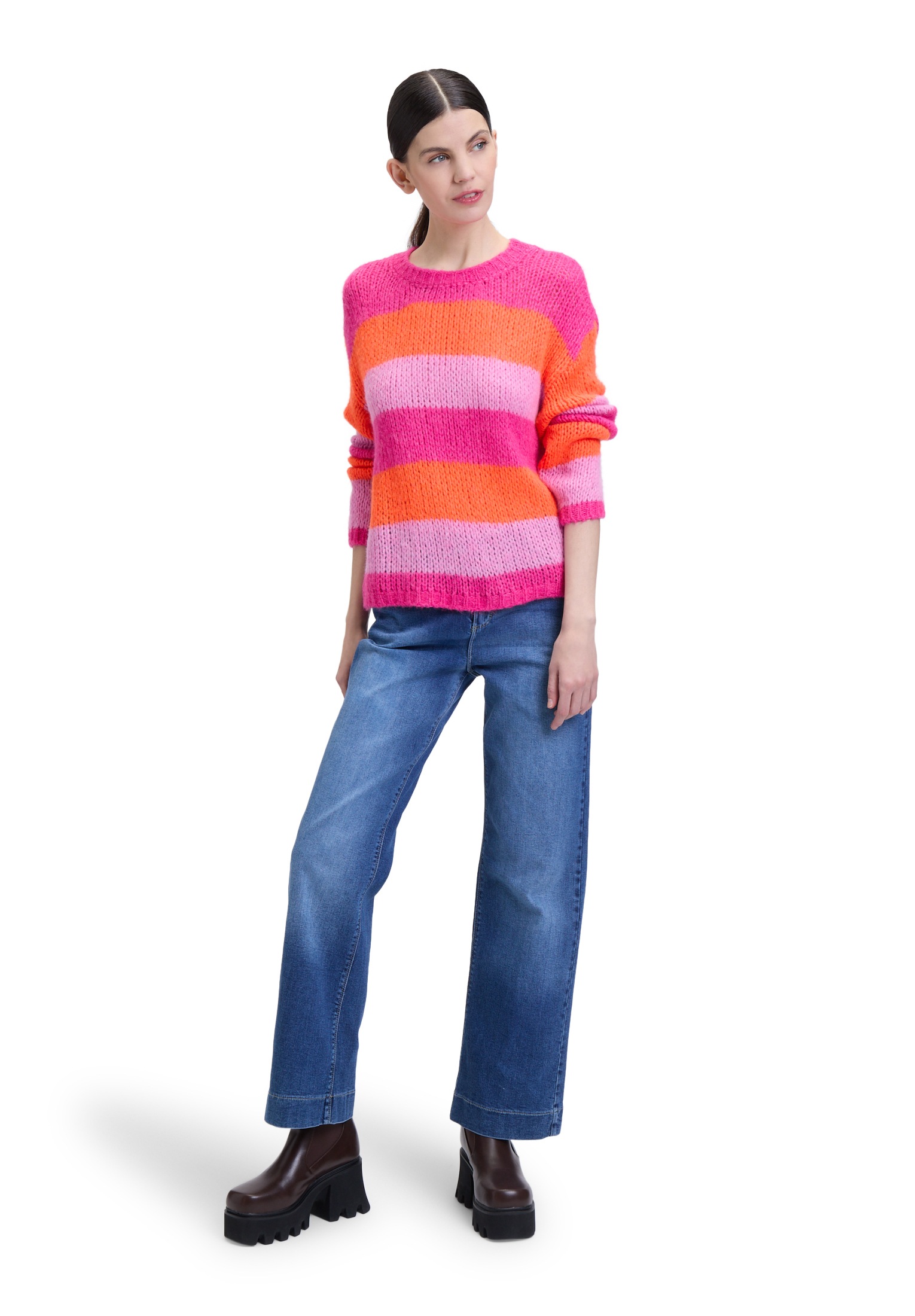 Cartoon Strickpullover »Cartoon Strickpullover mit Blockstreifen«, (1 tlg.), Color Blocking