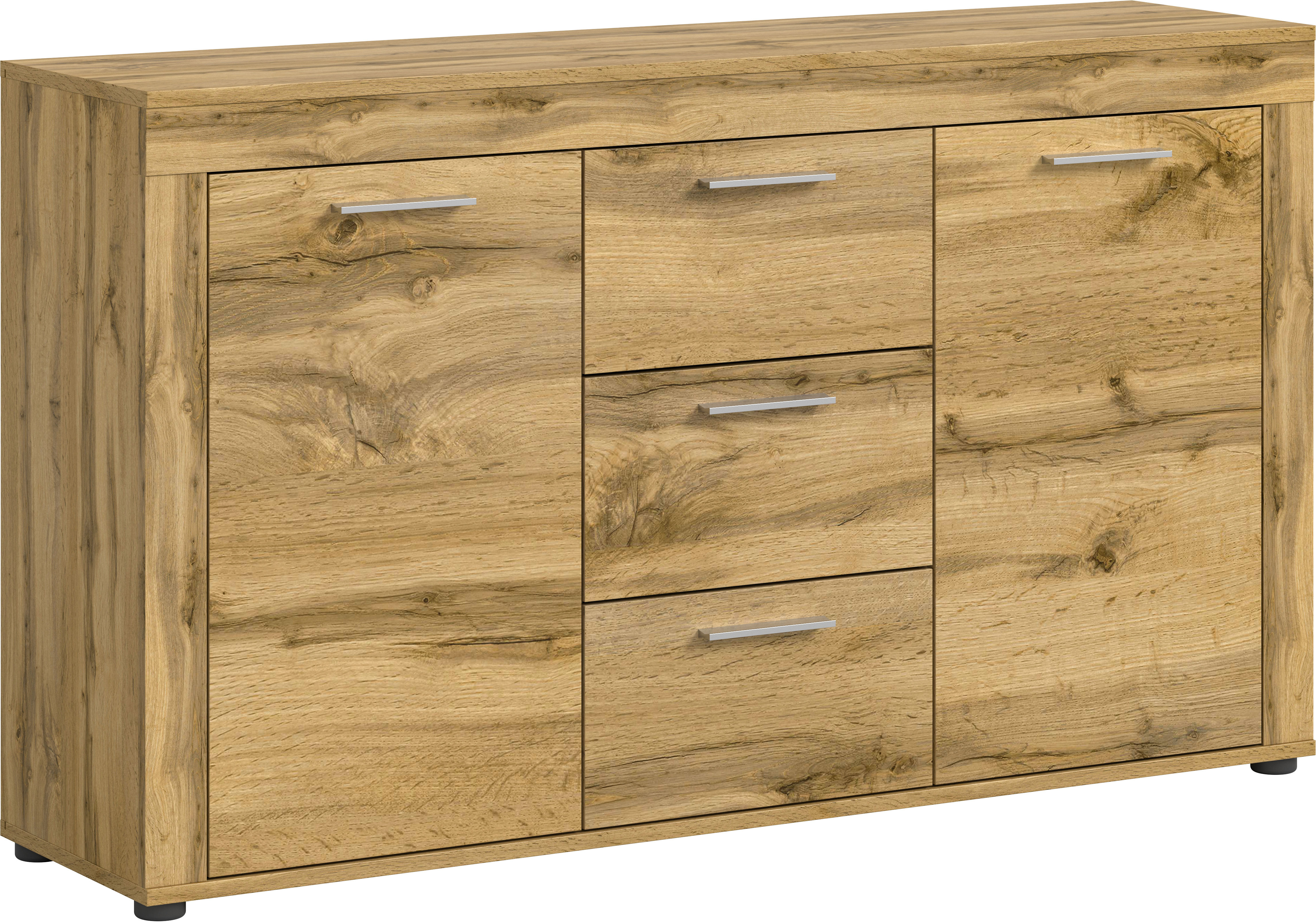 OTTO home Sideboard "AOSTA, Breite 125 cm, 2 Türen, 3 Schubkästen, 4 Fachböden" in verschiedenen Farbausführungen, individuell kombinierbar, Kommode, Schrank, Anrichte, Standschrank, Board, Wohnzimmer