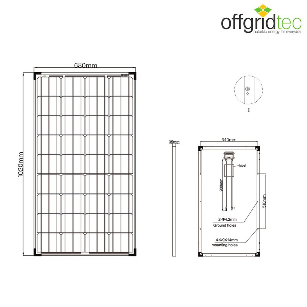 offgridtec Solarmodul »130W MONO 12V Solarpanel«