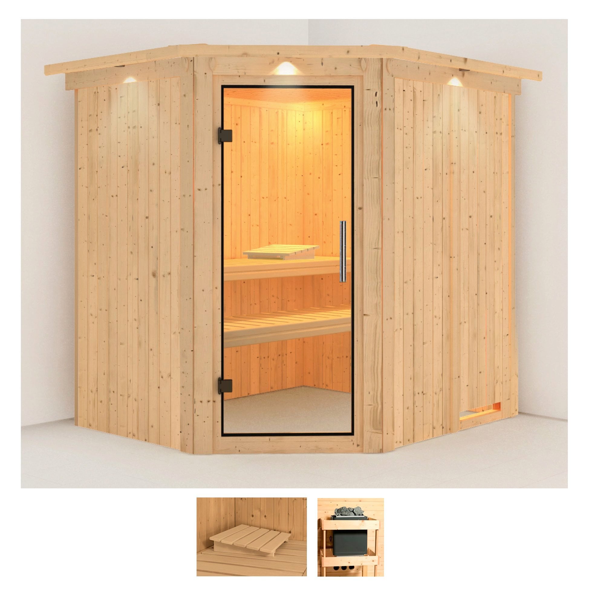 Karibu Sauna "Stine" Set, ohne Ofen
