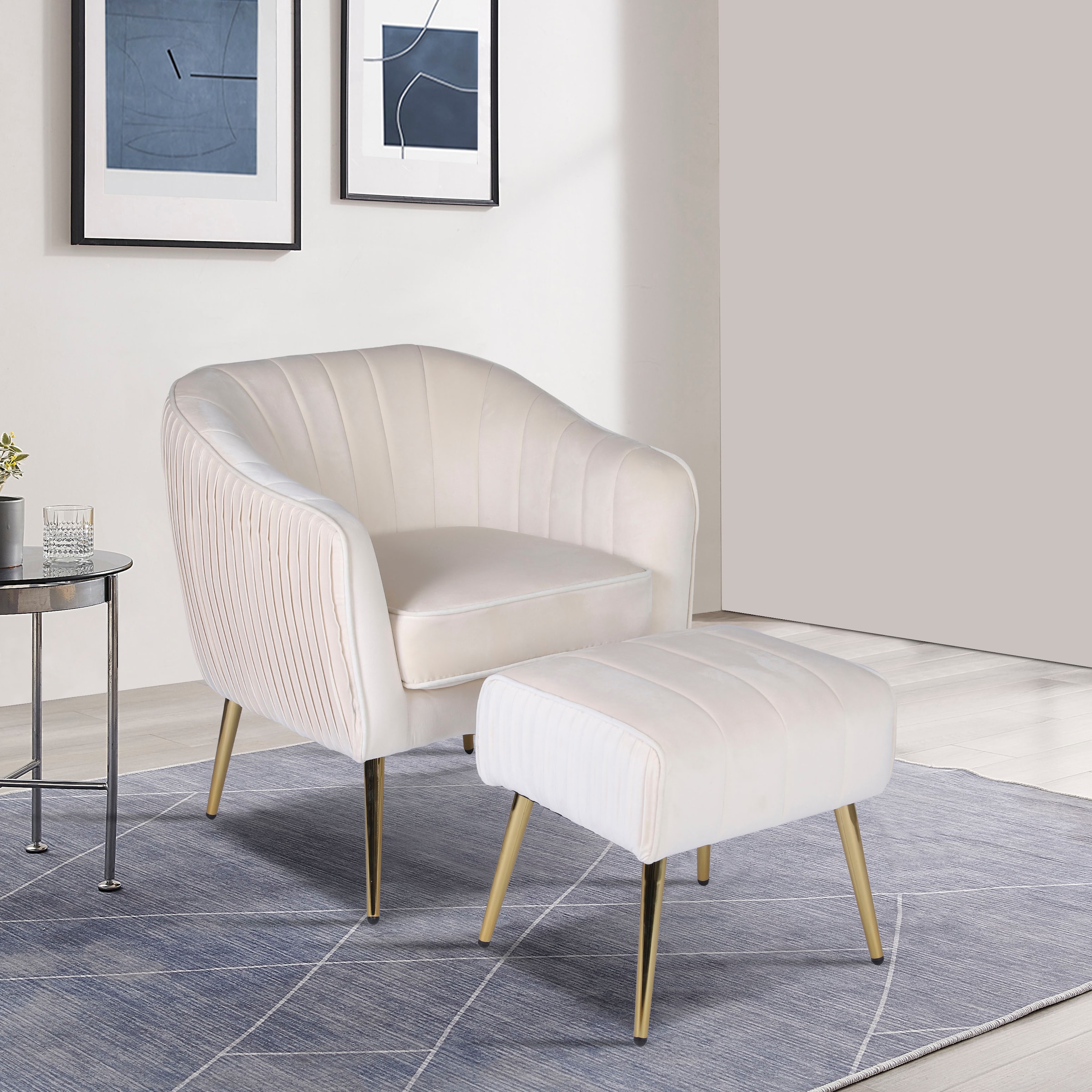 INOSIGN Loungesessel »ARROLL mit Hocker«, Cocktailsessel, Relaxsessel, Einzelsessel und Hocker bequem gepolstert
