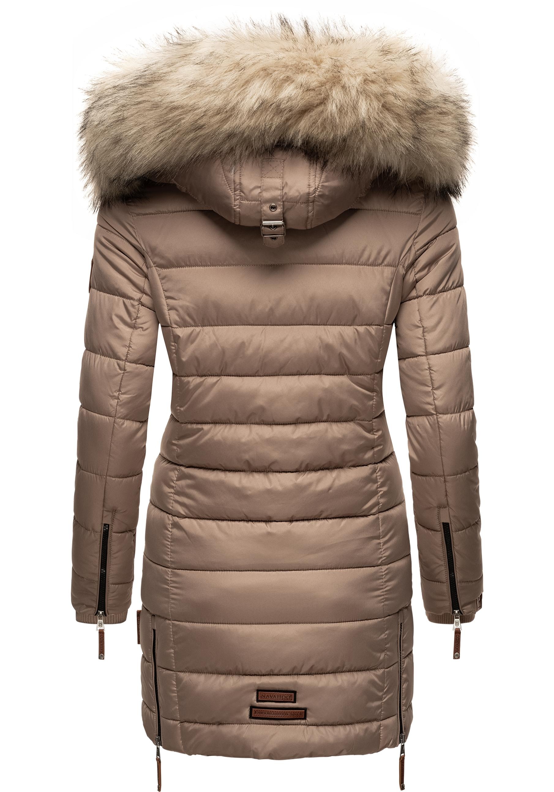 Navahoo Wintermantel »Nimalaa«, modischer Damen Winter Steppmantel mit Kapuze