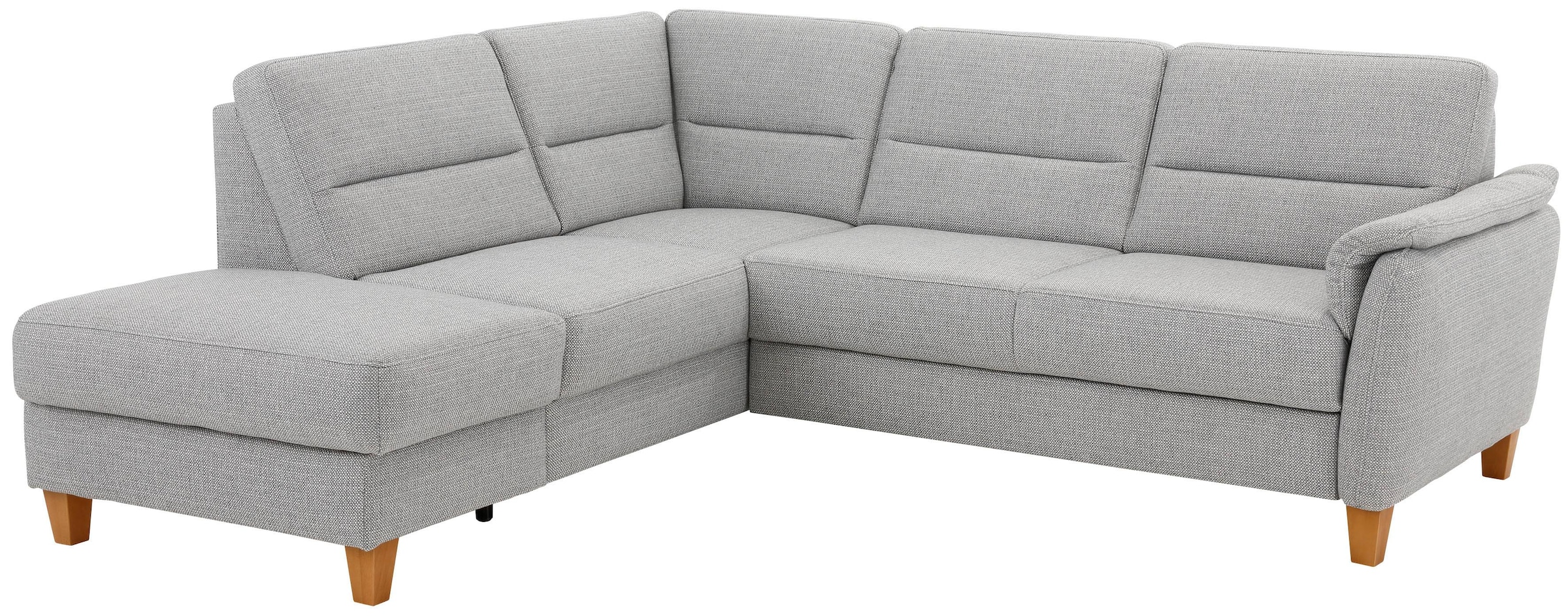 Home affaire Ecksofa "Palmera, L-Form, B: 236 cm, Bettfunktion & Bettkasten wählbar" Federkern-Polsterung, Sitzhöhe 48 cm, handgefertigt, stilvolles Design