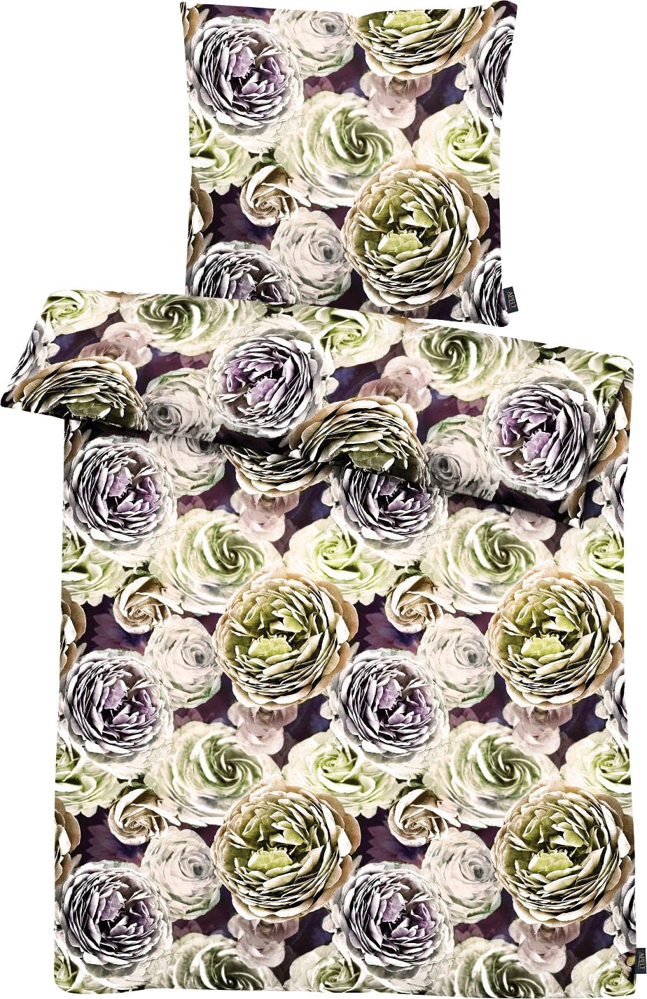 APELT Bettwäsche "Beatrice" 2 Stk. tlg. exklusives großformatiges Blumendes günstig online kaufen