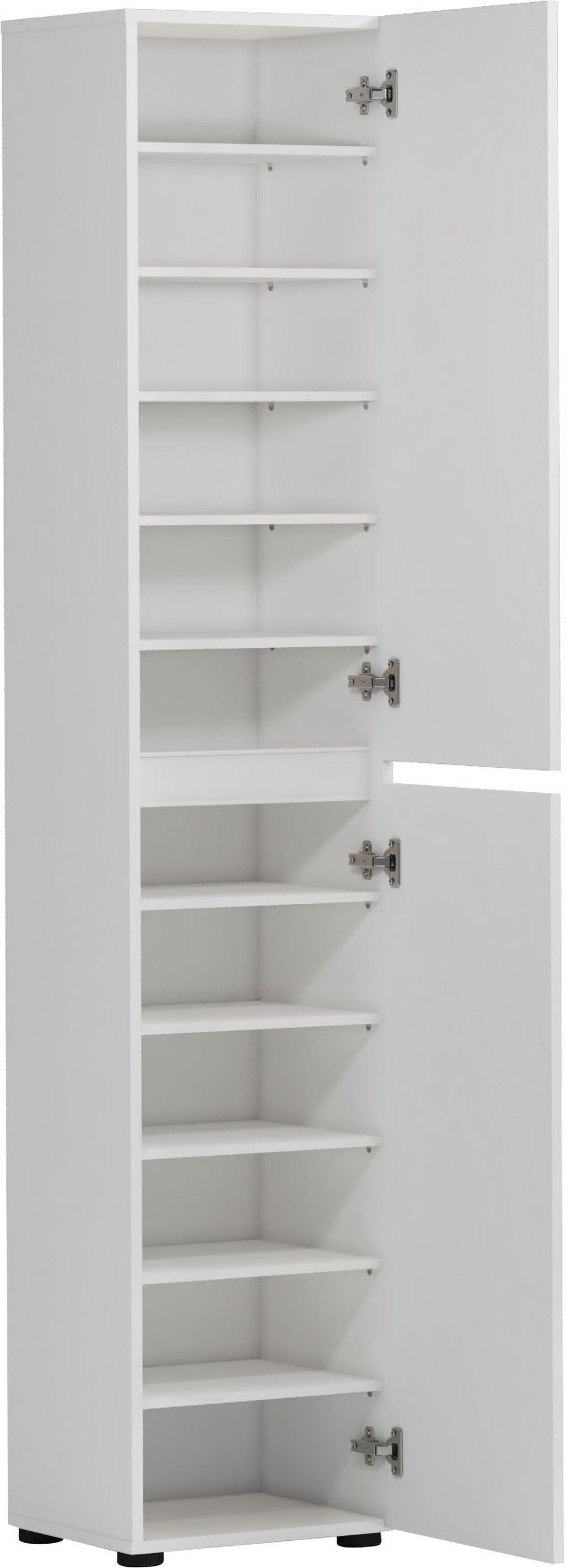 INOSIGN Schuhschrank »Mister,Schuhkommode,Schuhmöbel,Schuhablage,Schuhregal«, Breite 40 cm, Höhe 200 cm, Tiefe 34 cm, 2 Türen, 12 Fächer, hochglanz