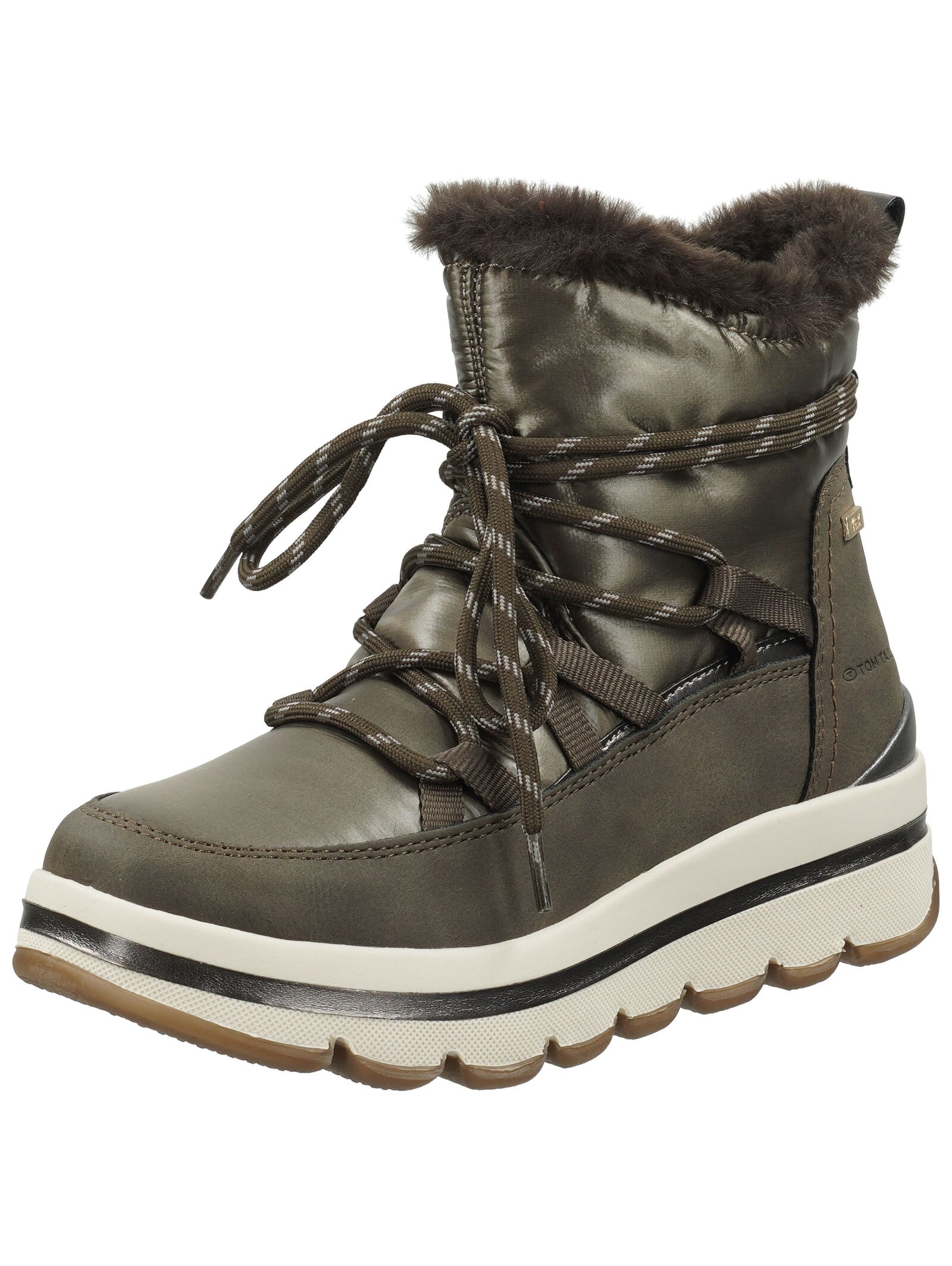 TOM TAILOR Schnürstiefelette "Tom Tailor Stiefelette Lederimitat/Textil" günstig online kaufen