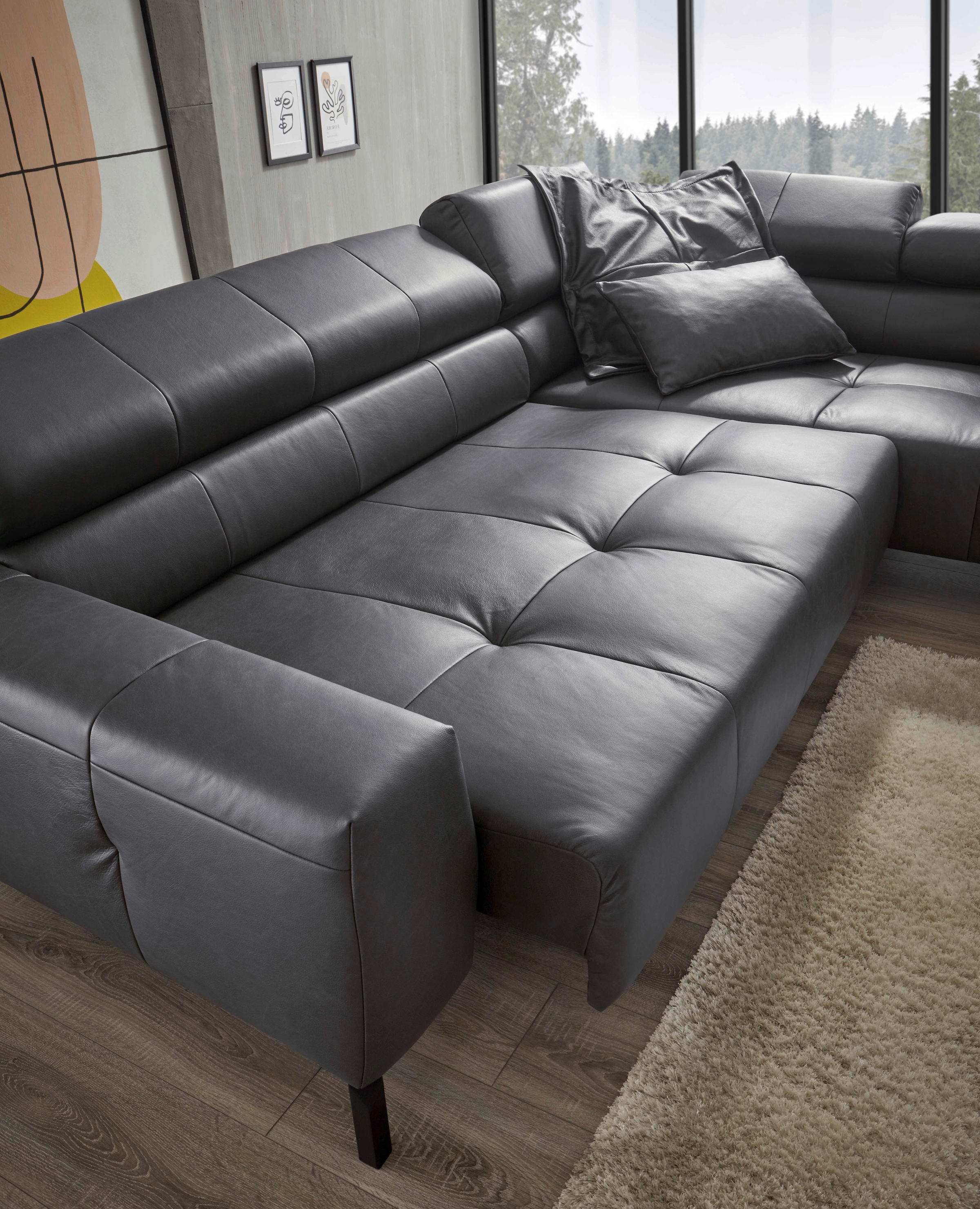 Places of Style Ecksofa »Cleveland, L-Form, incl. Kopfteilverstellung, Breite 276 cm«, wahlweise elektrischer Sitzvorzug