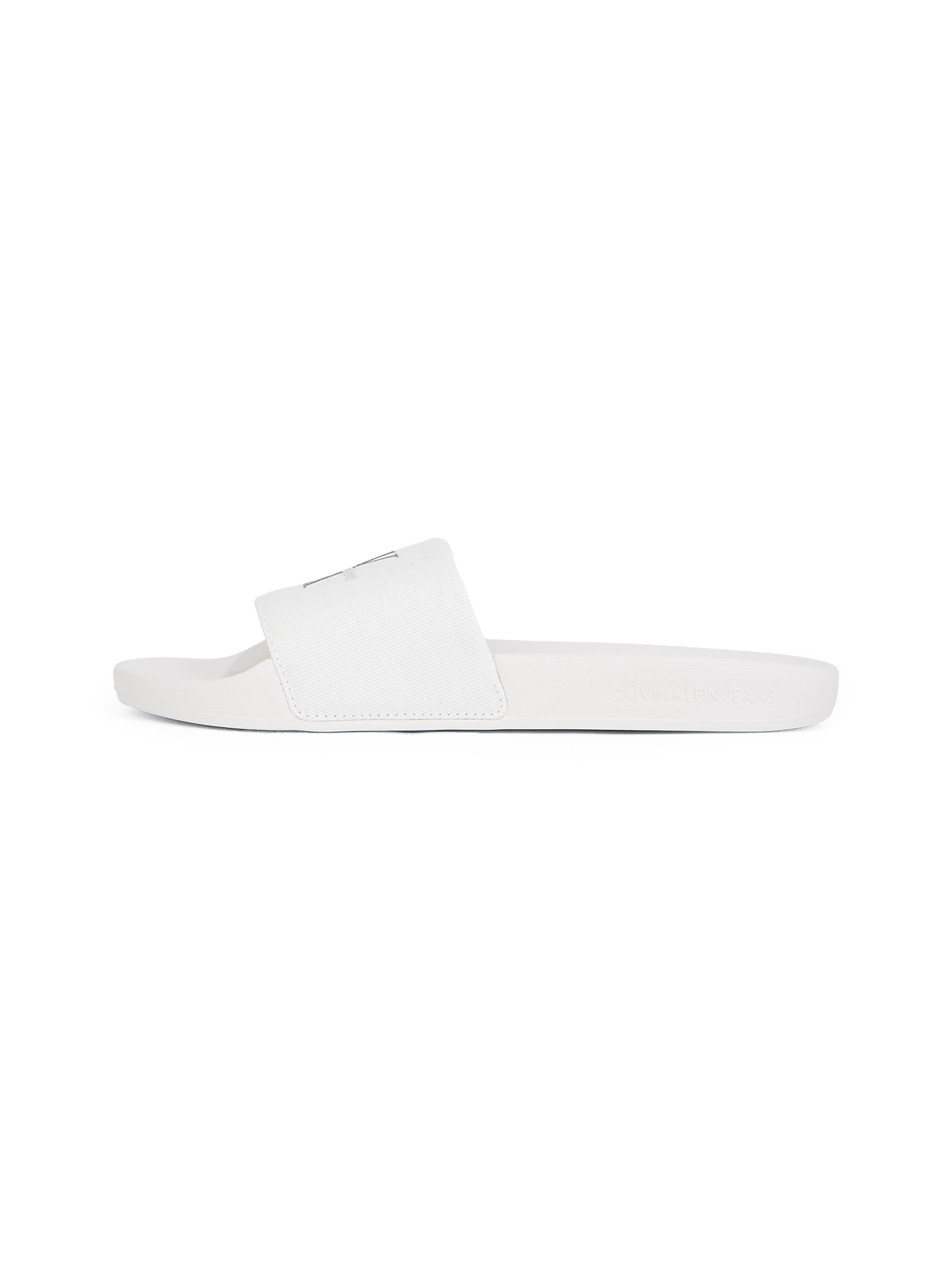 Calvin Klein Jeans Pantolette »SLIDE MONOGRAM WMNS«, Poolslides, Schlappen, Sommerpantolette, Strandschuh zum Schlupfen