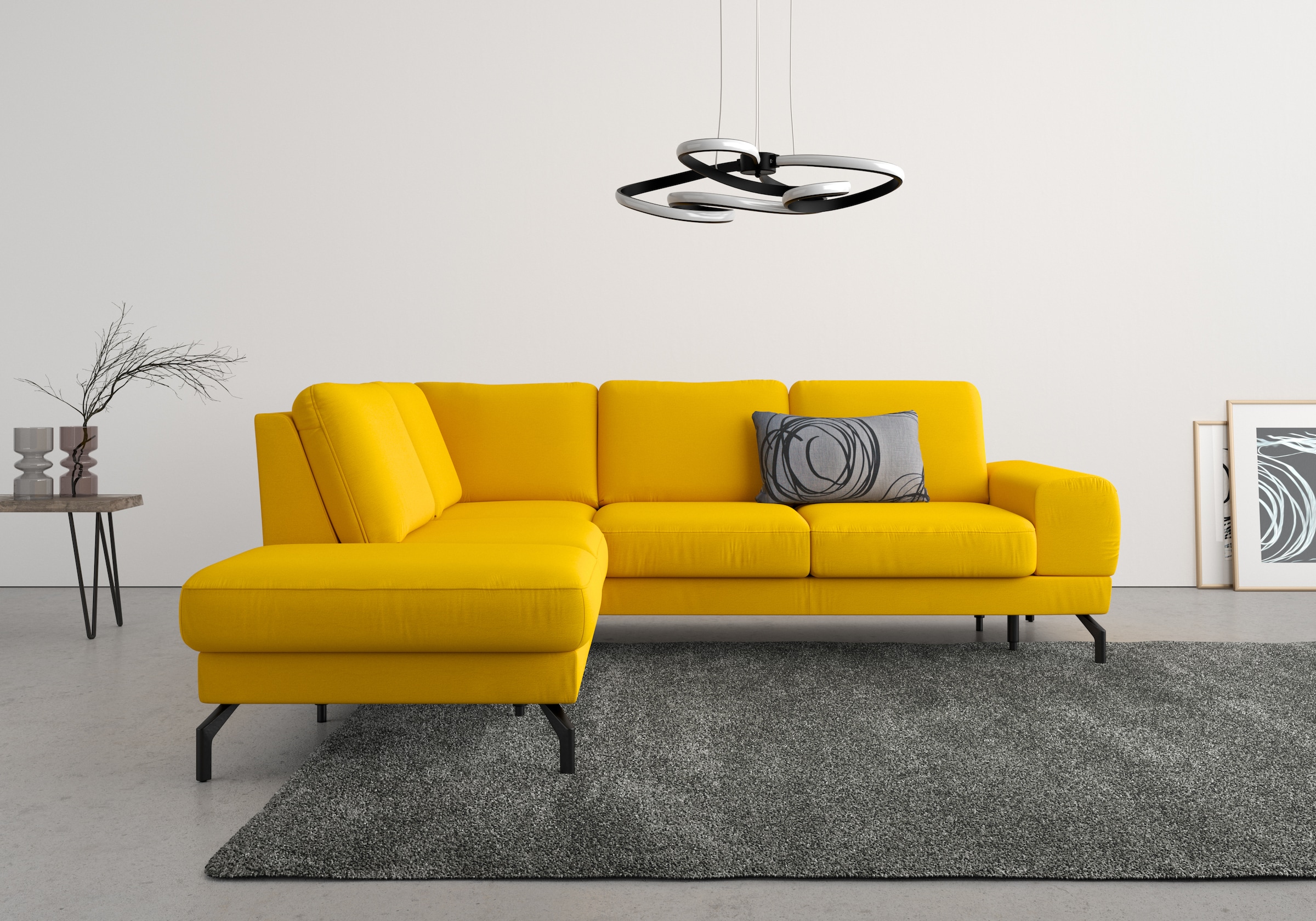 sit&more Ecksofa »Cinturo L-Form«, inklusive Sitztiefenverstellung und Federkern, Sitzhöhe 48 cm