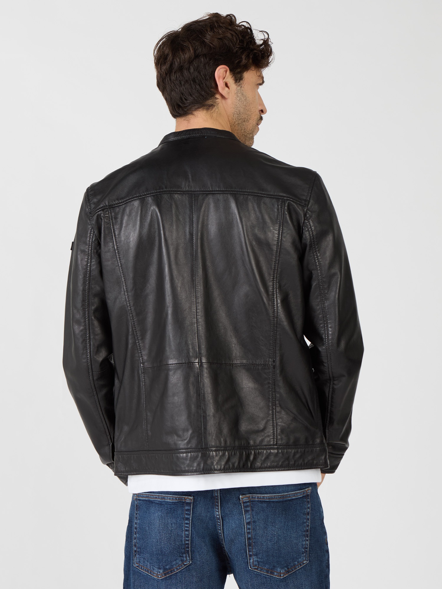 Lederjacke JCC "31024402", Herren, Gr. 54, schwarz, Obermaterial: 100% Lammleder; Futter: 100% Baumwolle; Ärmelfutter: 100% Polyester, Jacken 3