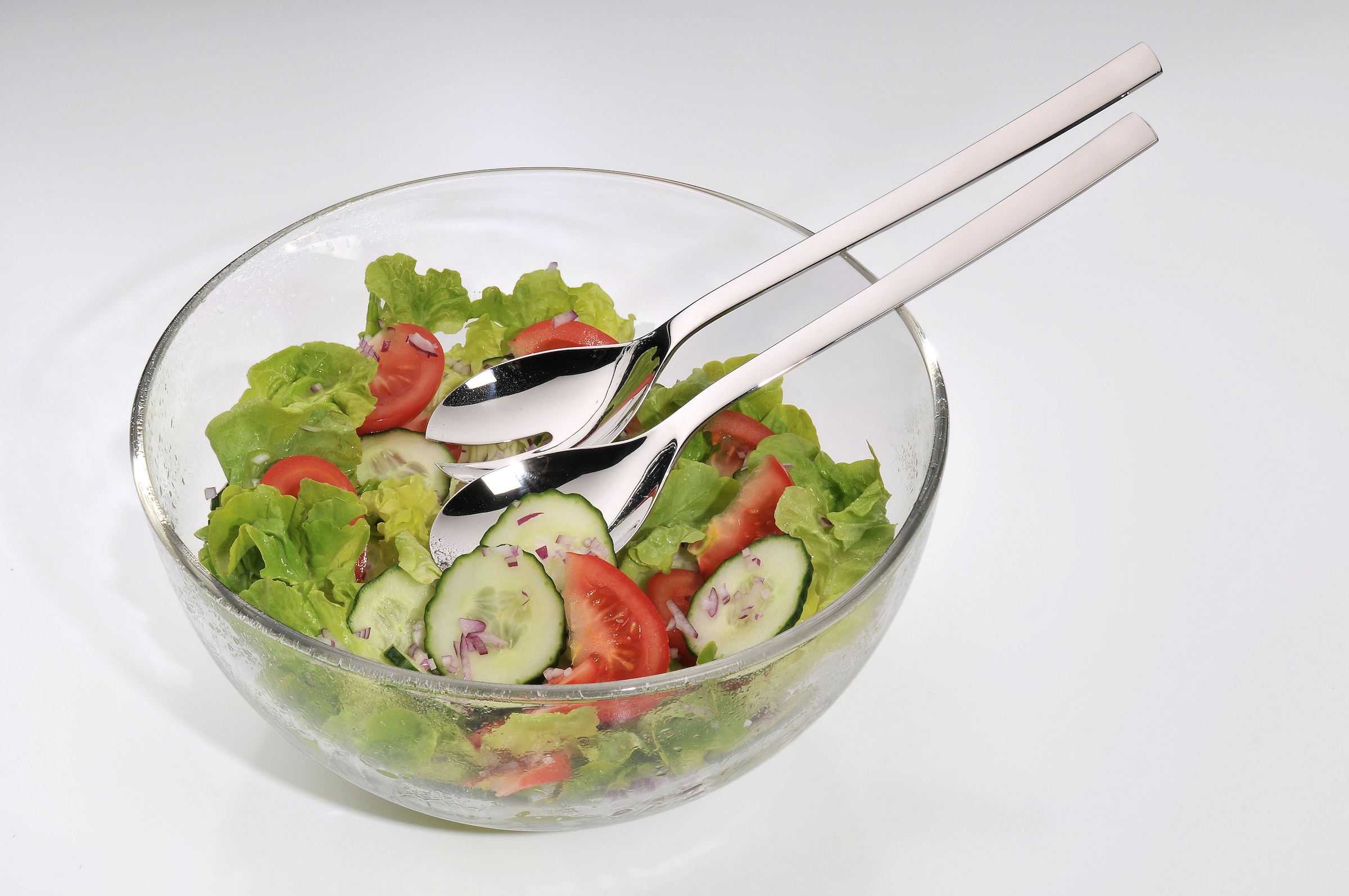 WMF Salatbesteck »Nuova«, (Set, 4 tlg.), 2x Salatbesteck, Servierlöffel 25 cm, Serviergabel 20 cm, Cromargan
