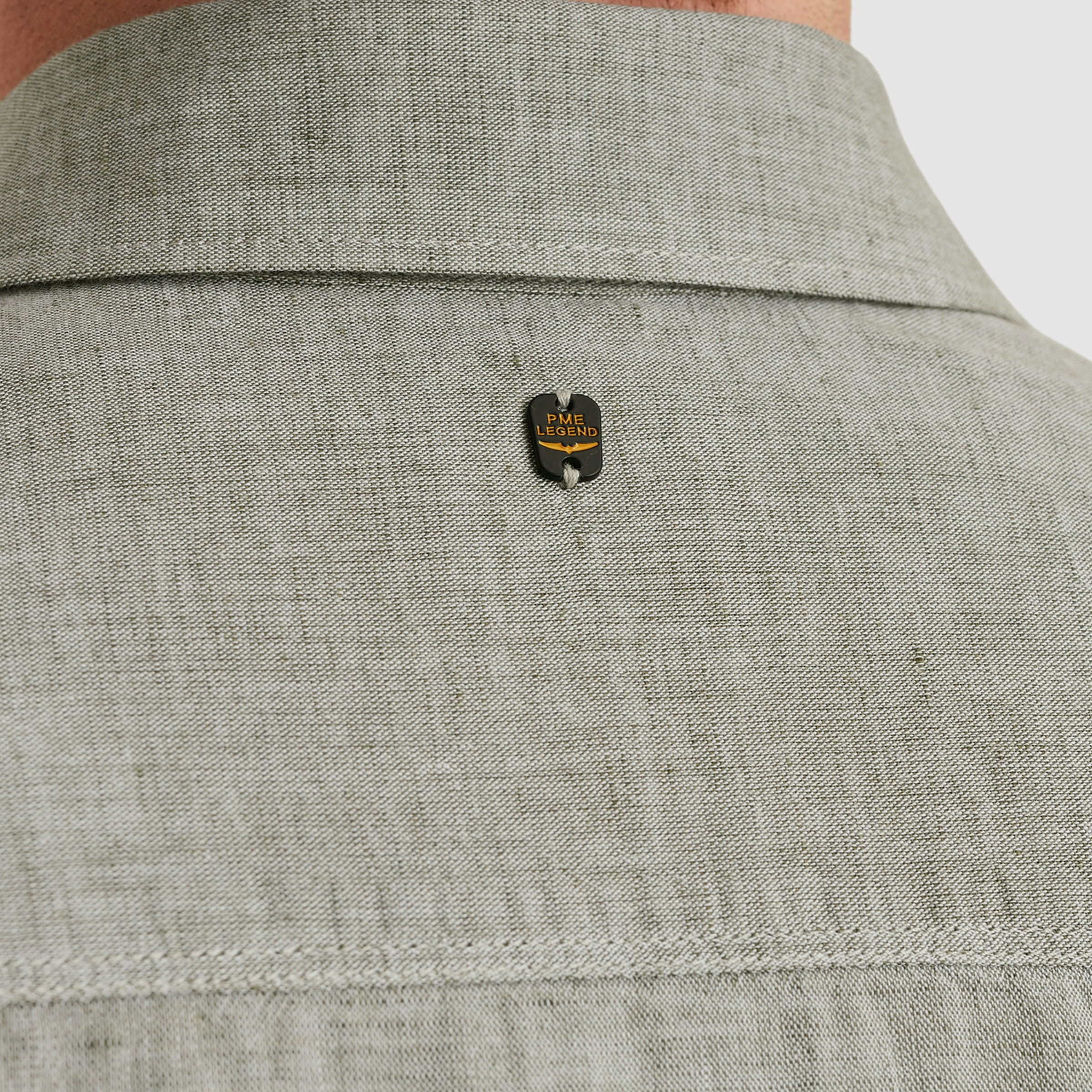 PME LEGEND Kurzarmhemd »Short Sleeve Shirt Ctn Linen 2 tone«, in melierter Optik