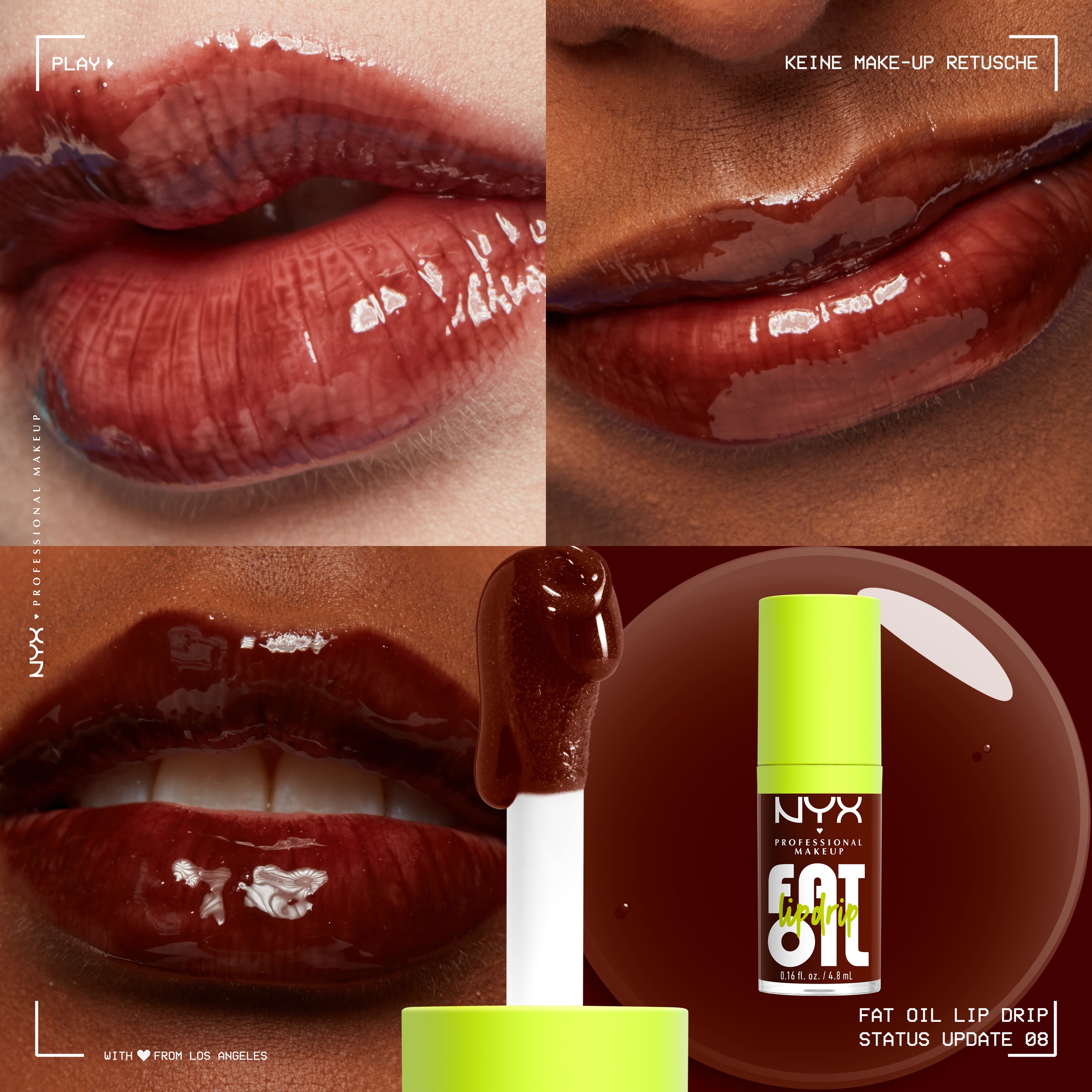 NYX Schmink-Set »NYX Professional Makeup Fat Oil Lip Drip Kit, Lip Glos«, Nicht klebrig, polstert die Lippen auf, pflegt, glänzendes Finish.