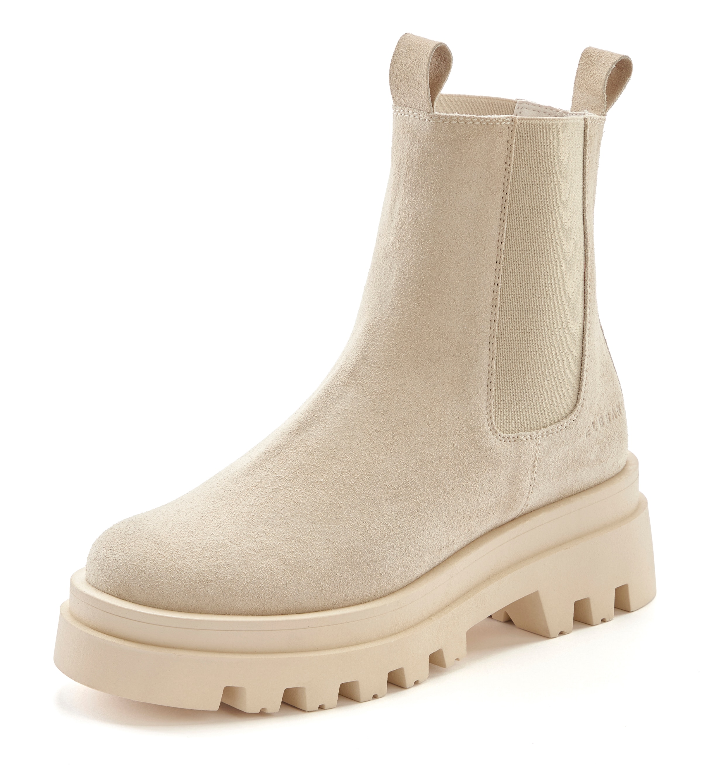 Elbsand Chelseaboots, Veloursleder-Stiefelette, Ankle-Boot, Profilstiefelette
