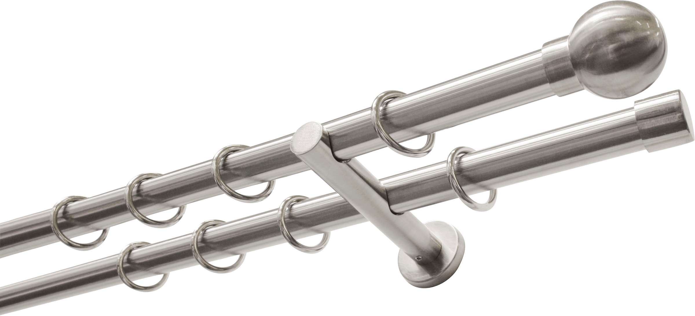 GARDINIA Gardinenstange "Set Metall" Ø 20 mm 2 läufig-läufig Fixmaß 2-Lauf günstig online kaufen
