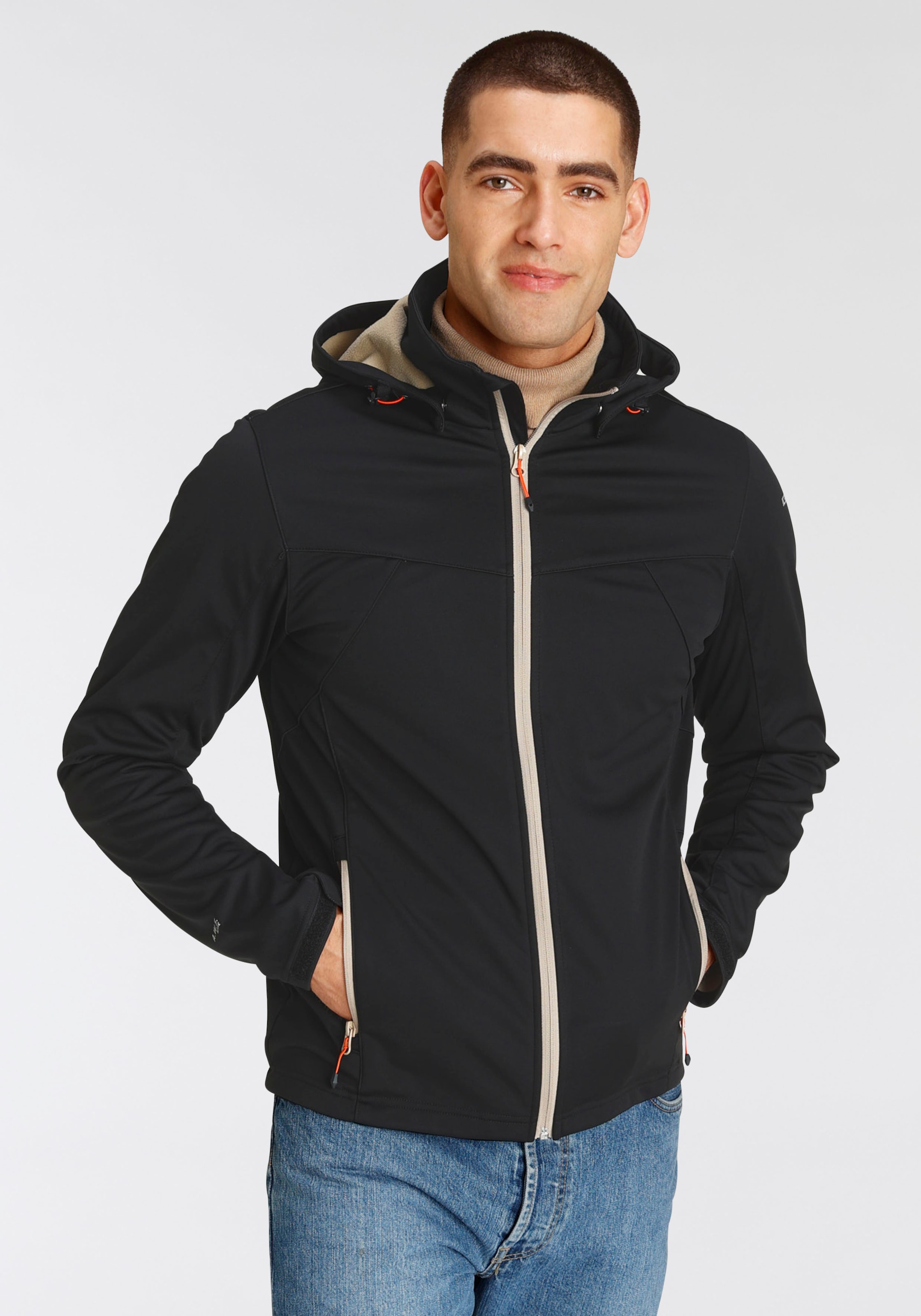 Icepeak Softshelljacke "H SOFTSHELLJACKE BIGGS", mit Kapuze