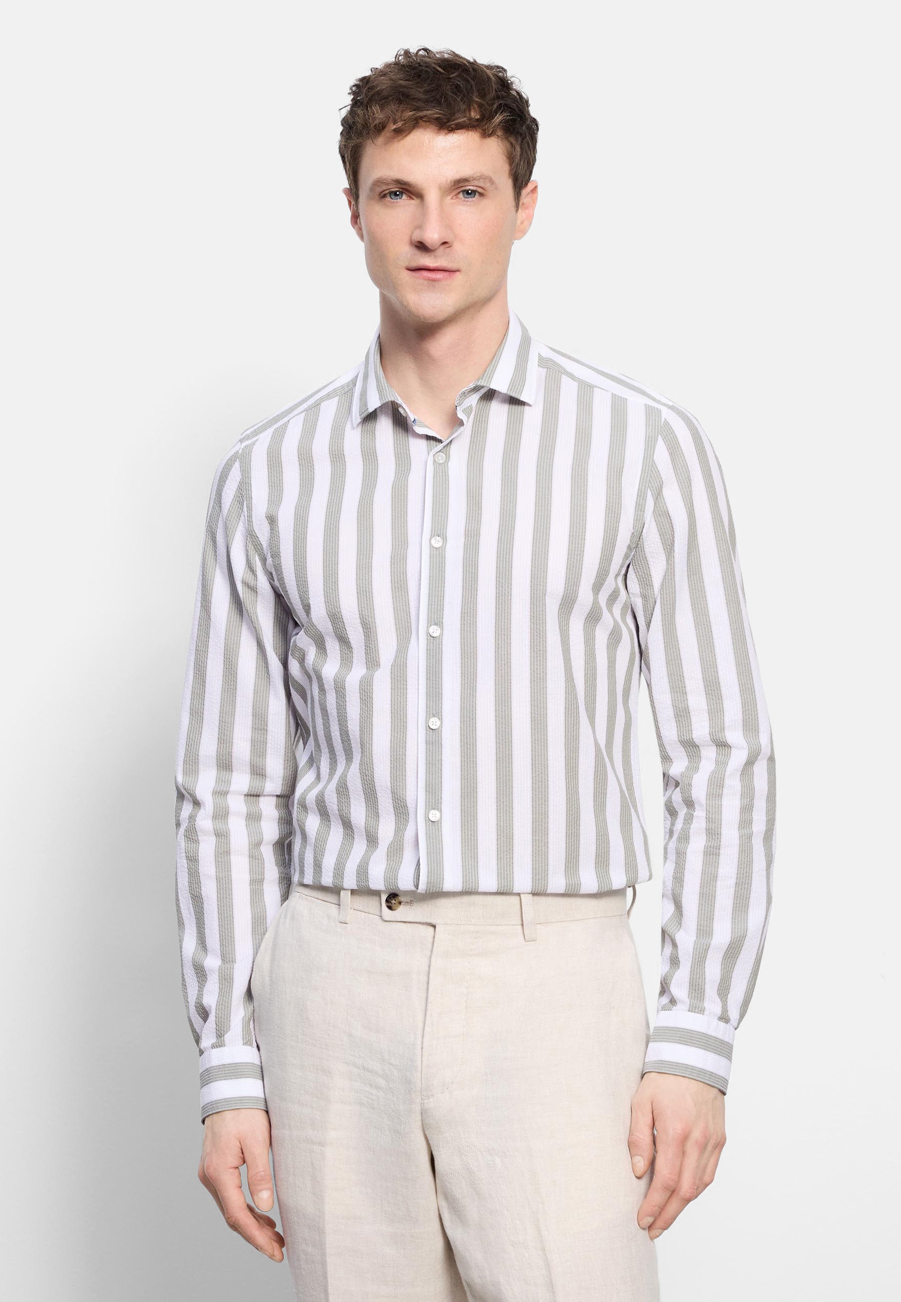 OLYMP Businesshemd "OLYMP Level Five garment washed, Body Fit, Kent"