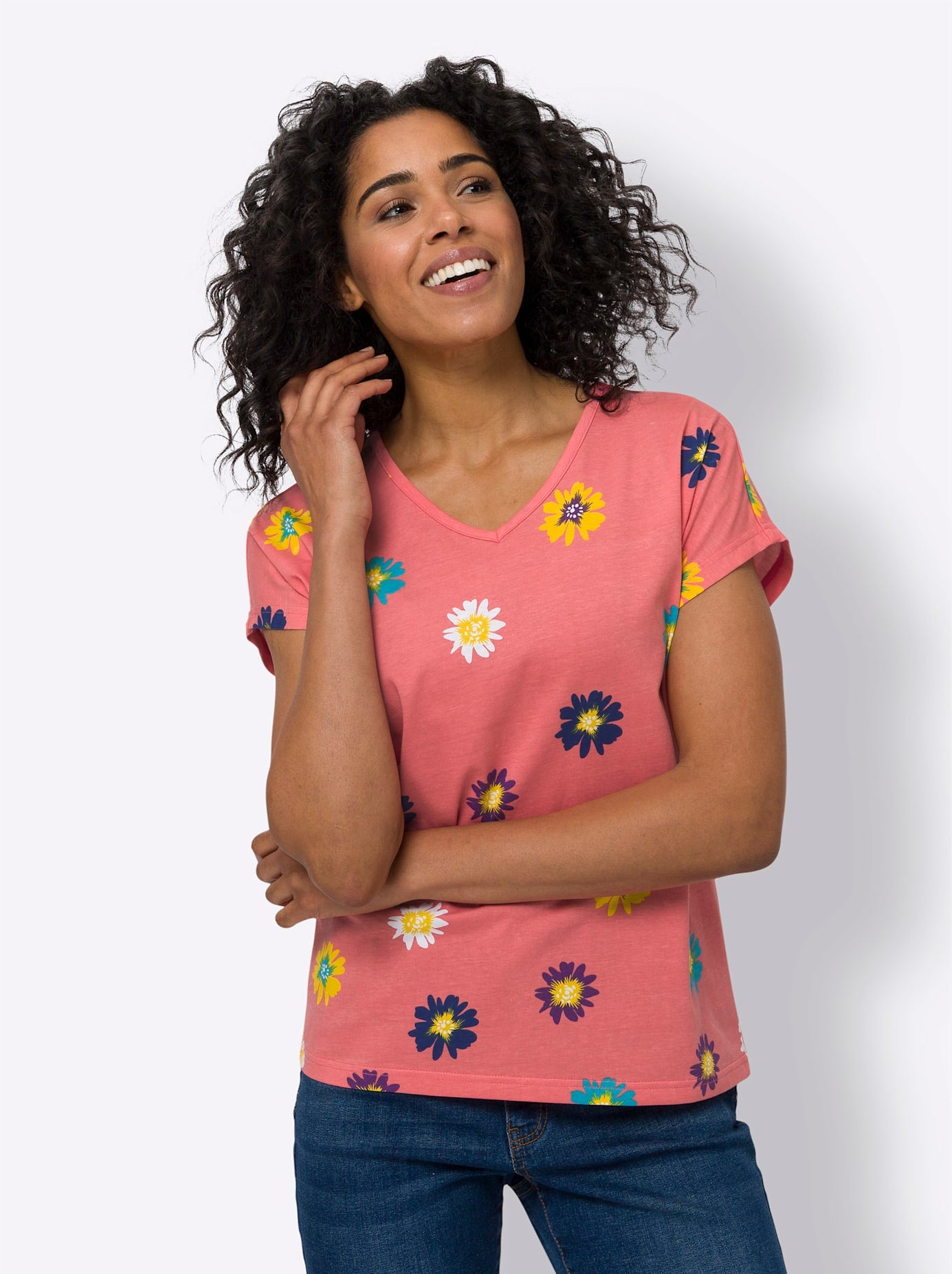 Classic Basics Kurzarmshirt "V-Shirt", (1 tlg.) günstig online kaufen