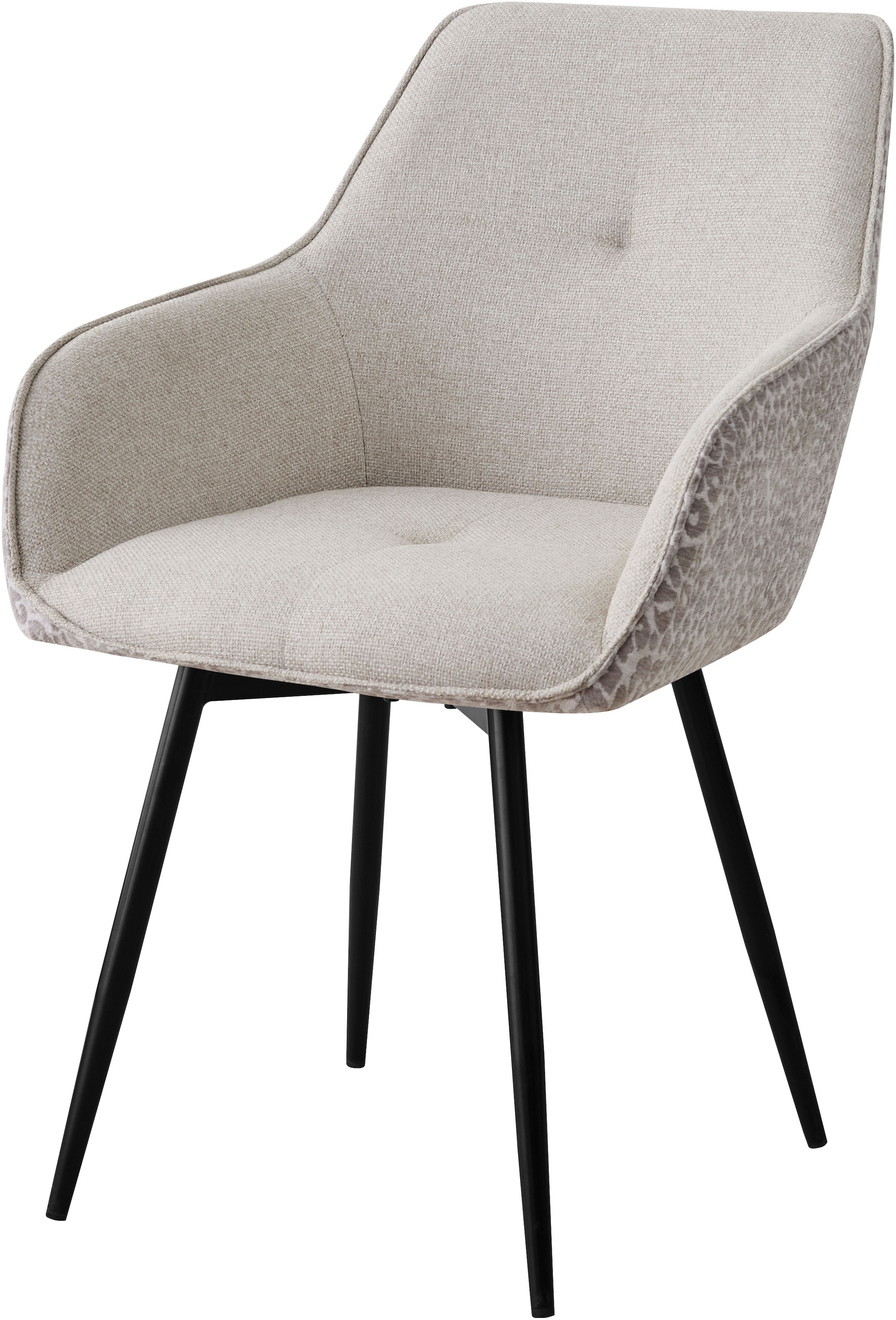 OTTO home Esszimmerstuhl »Lincoln« (Set) 2 Stk.moderner Stuhl mit Leopardenlook, Webstoff und 360°-Drehfunktion