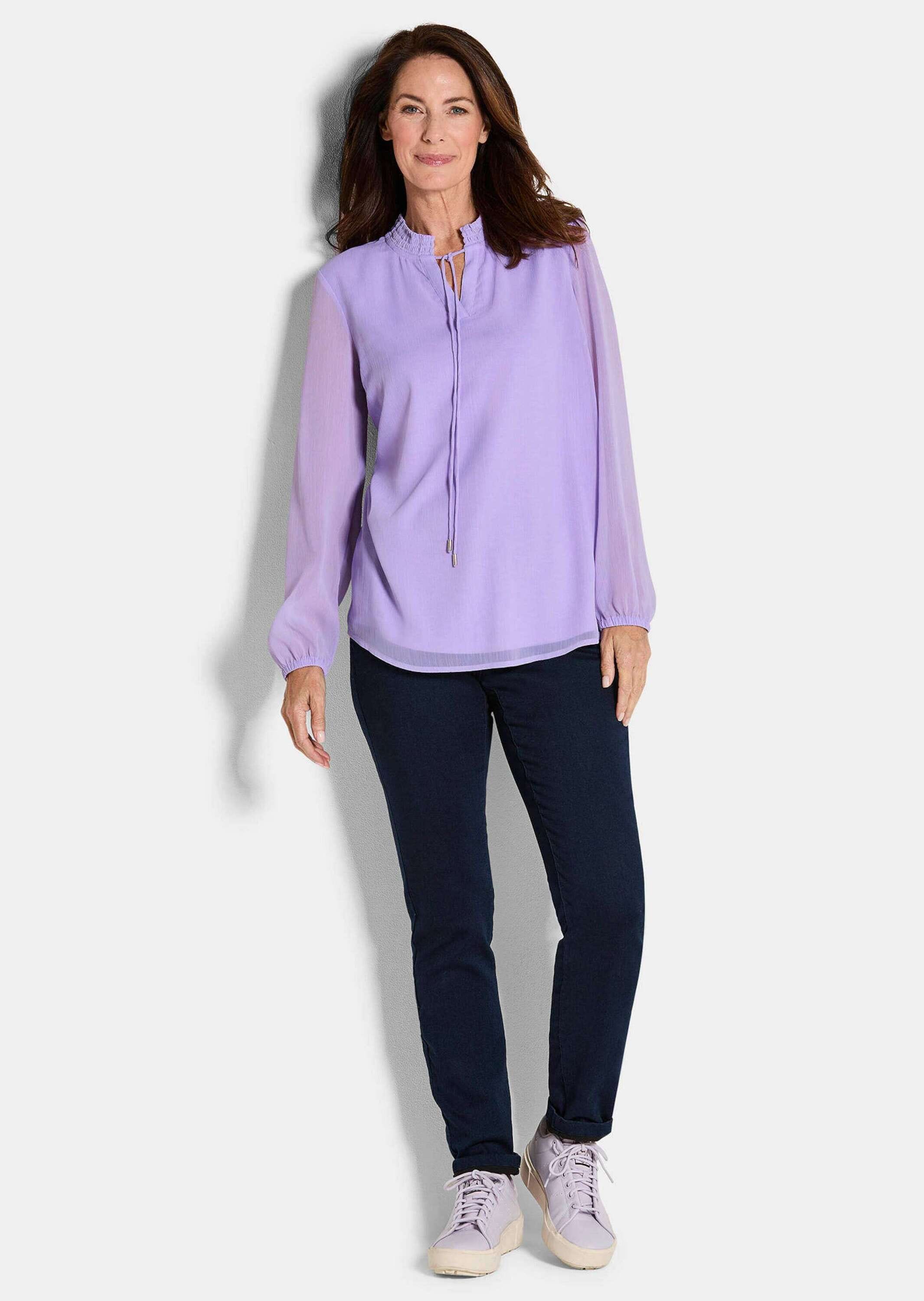 GOLDNER Chiffonbluse »Elegante Jersey-Bluse mit Rundhals«