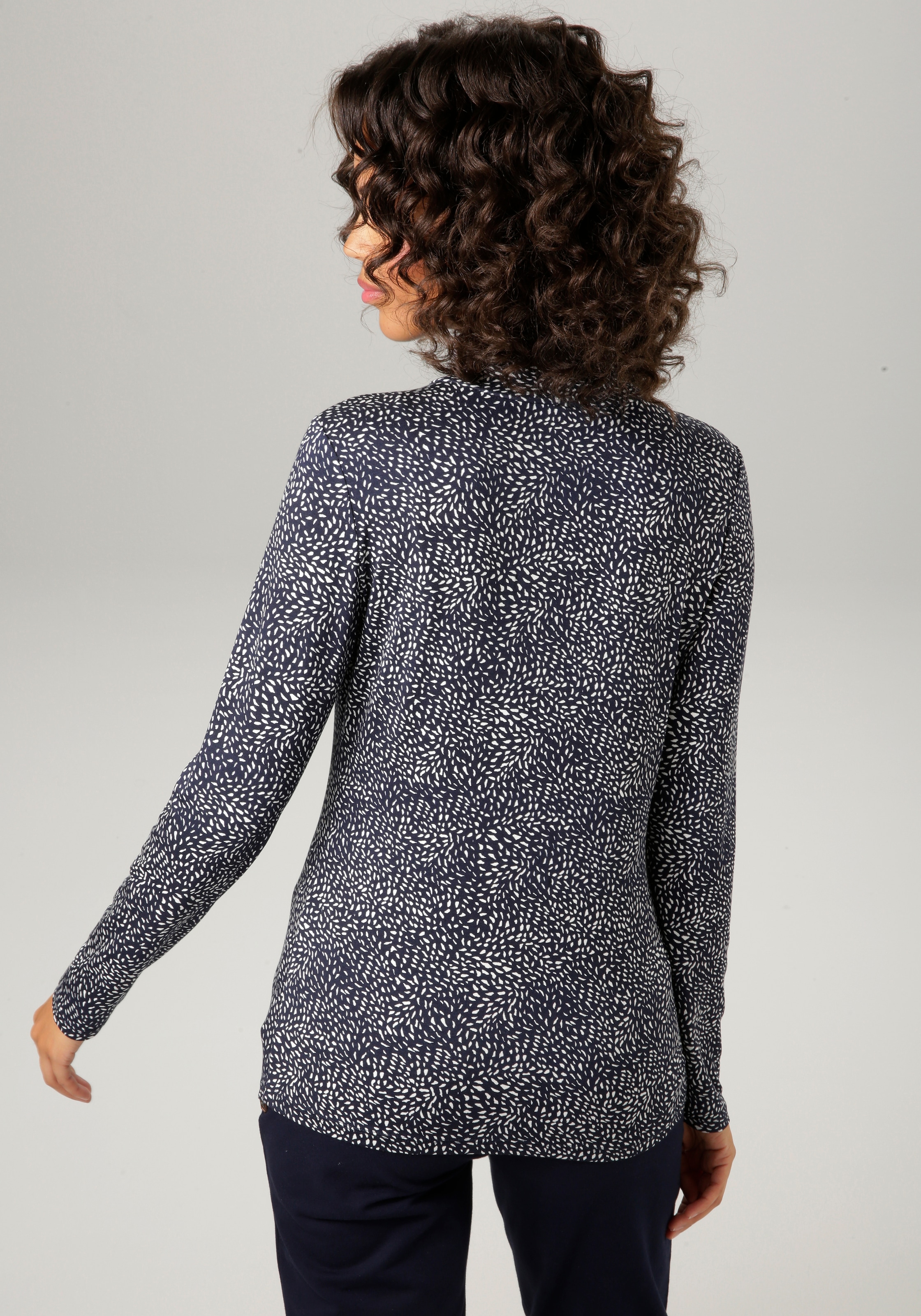 Aniston CASUAL Rollkragenshirt, mit graphischem Allover-Druck