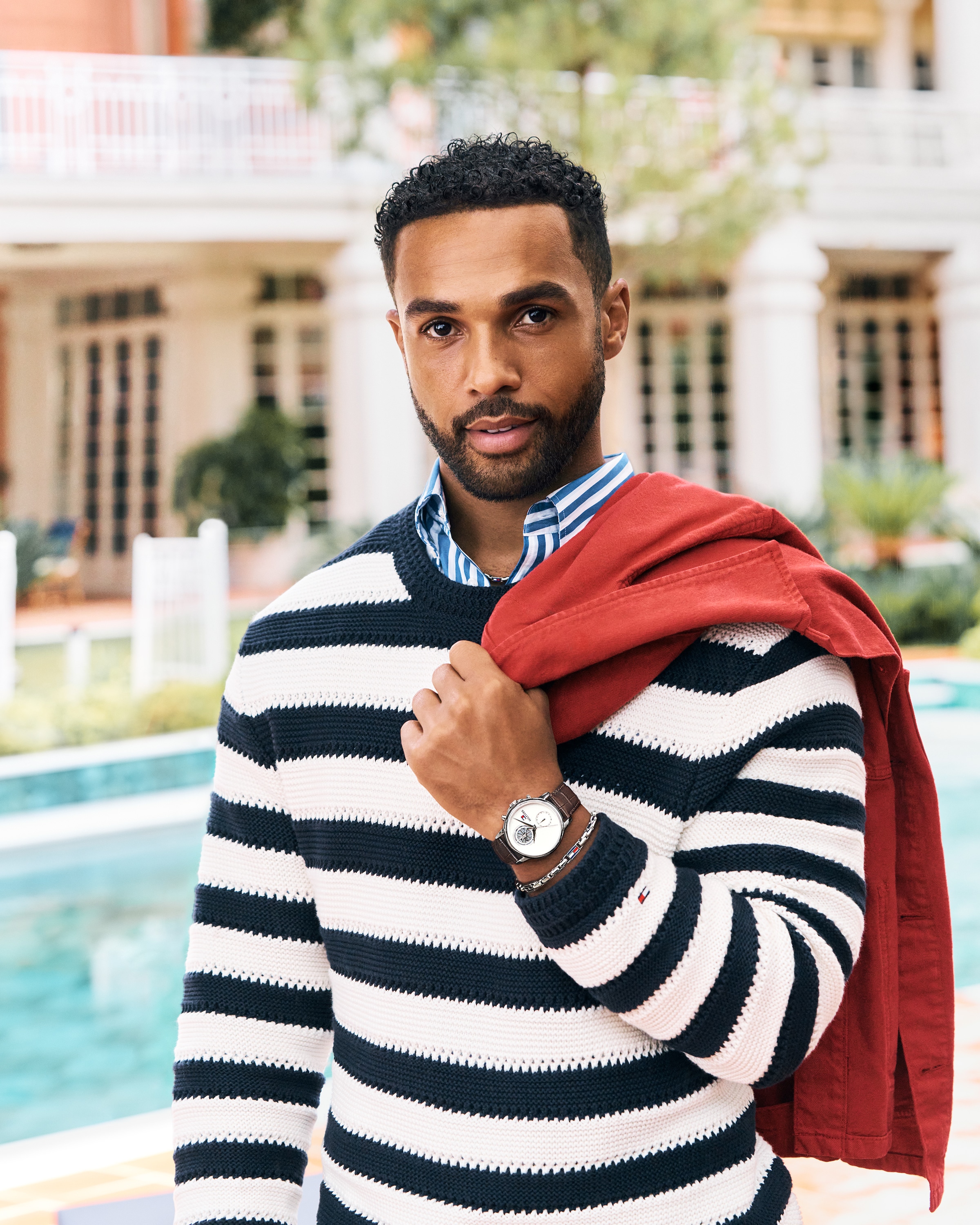 Tommy Hilfiger Multifunktionsuhr »Stewart« Quarzuhr, Armbanduhr, Herrenuhr, Lederarmband, analog