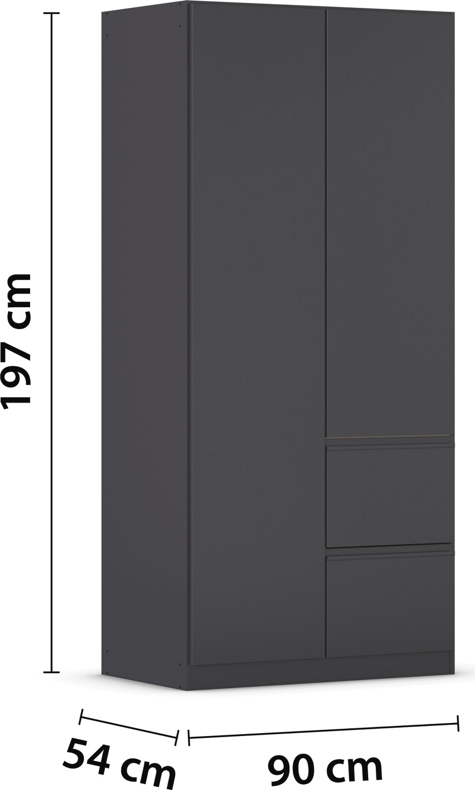 rauch Drehtürenschrank »Kleiderschrank Schrank Garderobe Wäscheschrank COSTA«, Breite 91 cm grifflose Front mit Push-to-Open Funktion MADE IN GERMANY