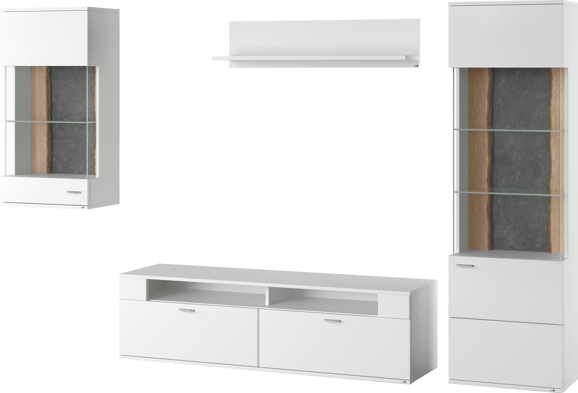 set one by Musterring Wohnwand »TACOMA«, (Set, 4 St.), Typ 54, mit Hängevitrine