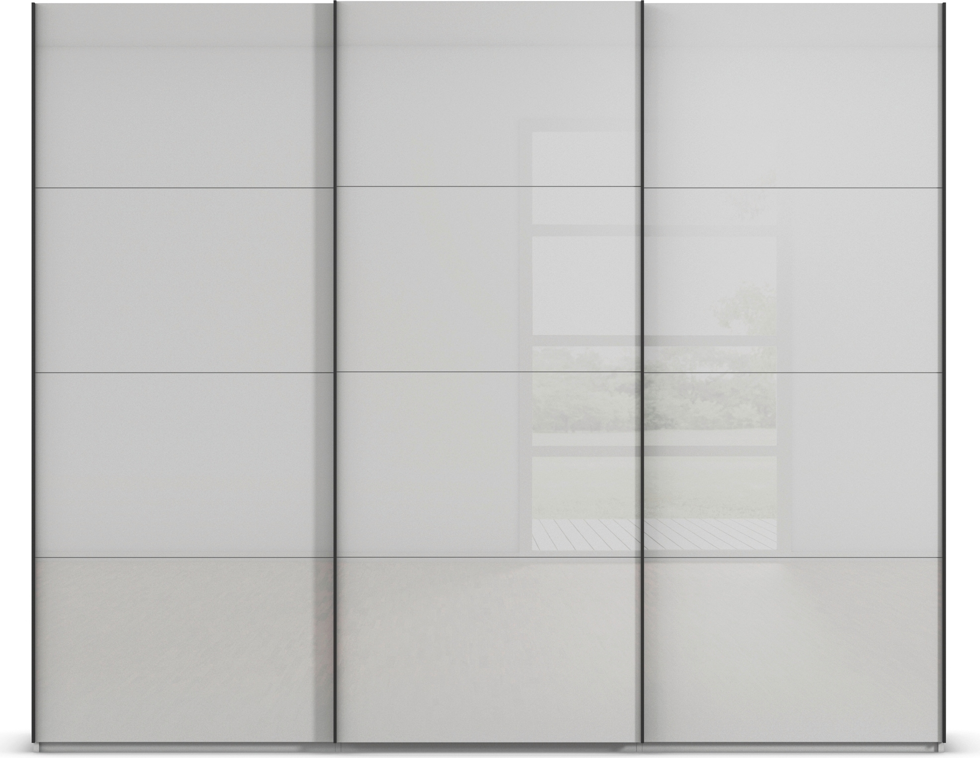 rauch Schwebetürenschrank »Kleiderschrank Schrank Garderobe Schlafzimmerschrank SCALE-FYRA«, edle viergeteilte Türen mit Glas-Front viele Farben MADE IN GERMANY