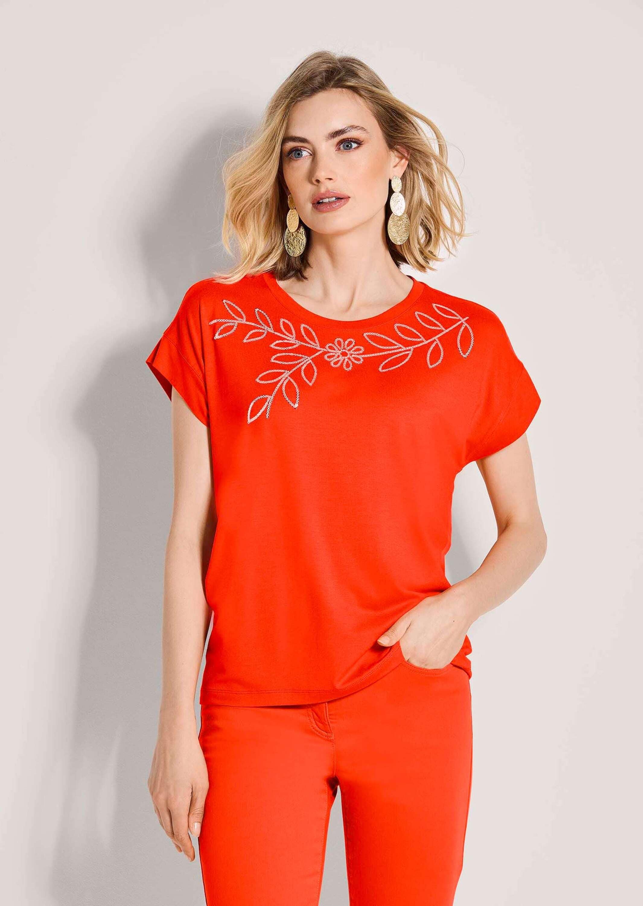 MADELEINE Kurzarmshirt »Blusenshirt Elegantes T-Shirt mit Glanzeffekten« Pailetten