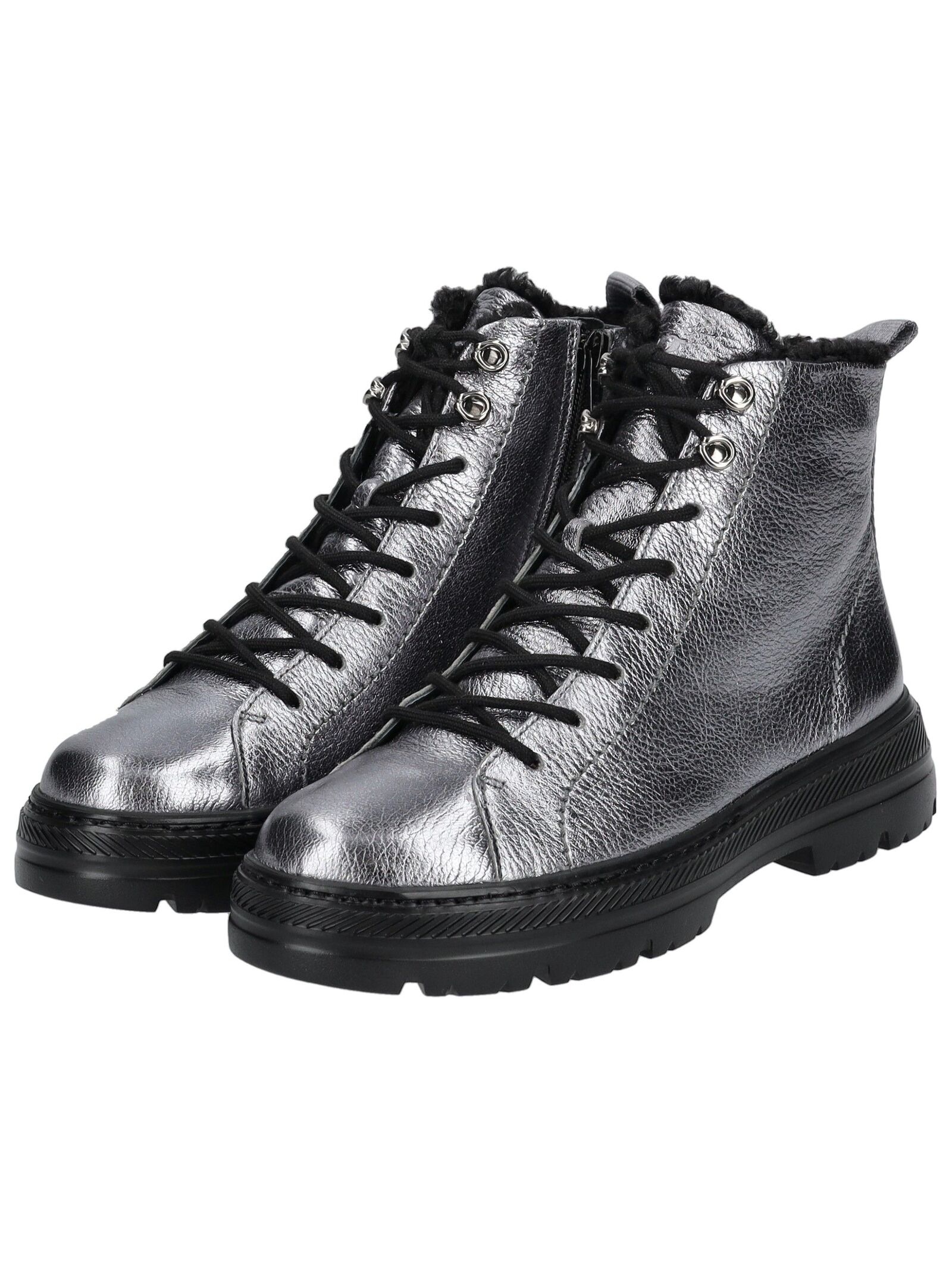Paul Green Lace-up Bootie Metallic Silver 39 3