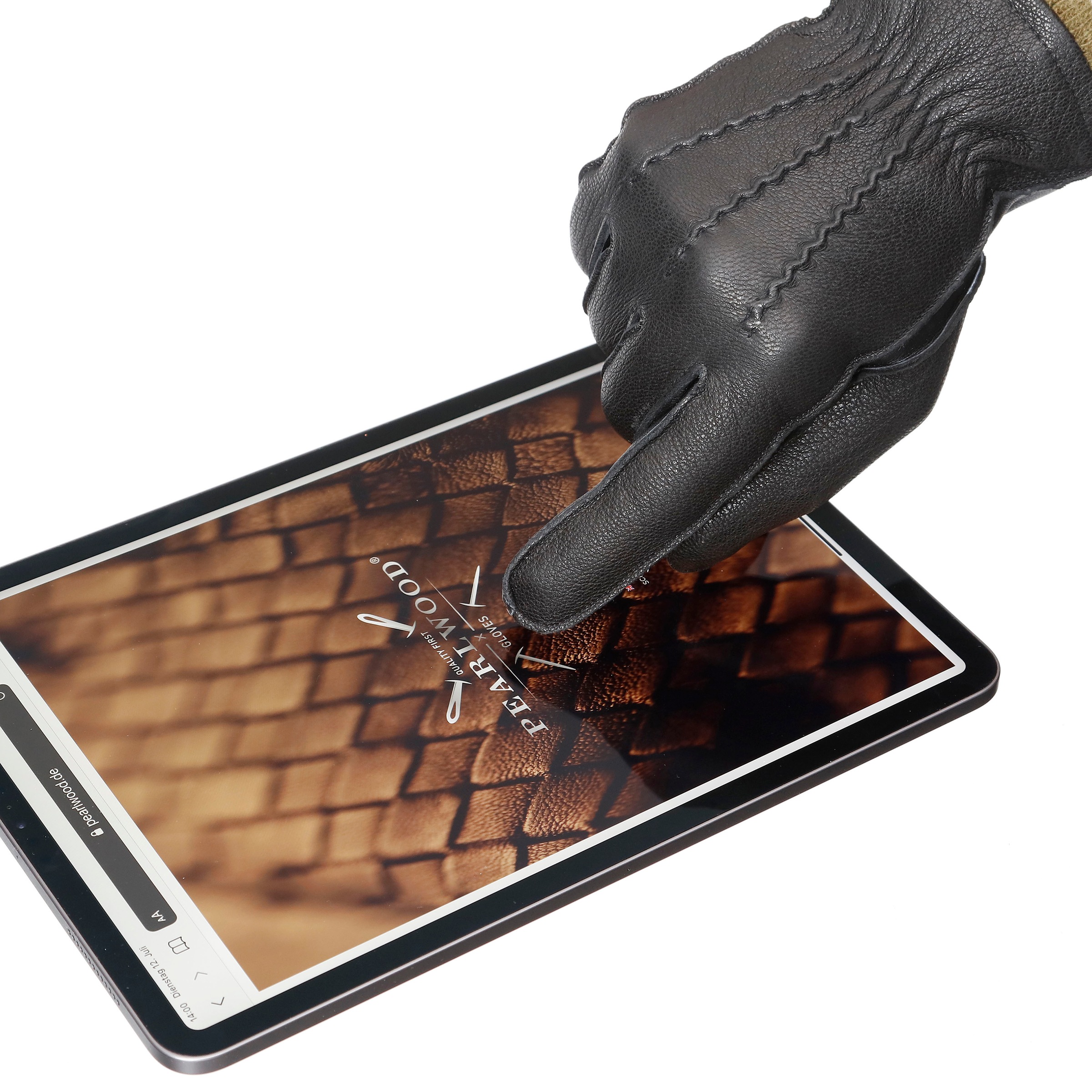 Lederhandschuhe PEARLWOOD "Miles", Herren, Gr. 9.5, schwarz, Schafsleder, unifarben, Handschuhe, Touchscreen proofed - 10 Finger System 3