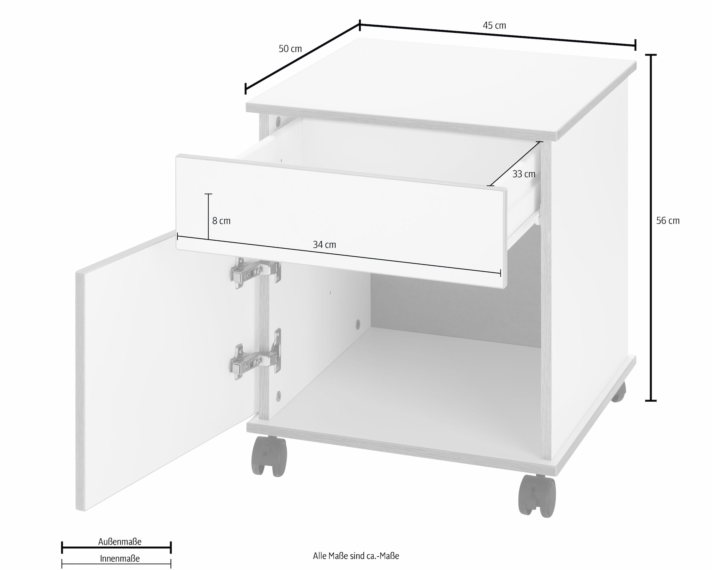 VOGL Möbelfabrik Rollcontainer »Trelle«, Türen mit Soft-Close, Grifflose Optik