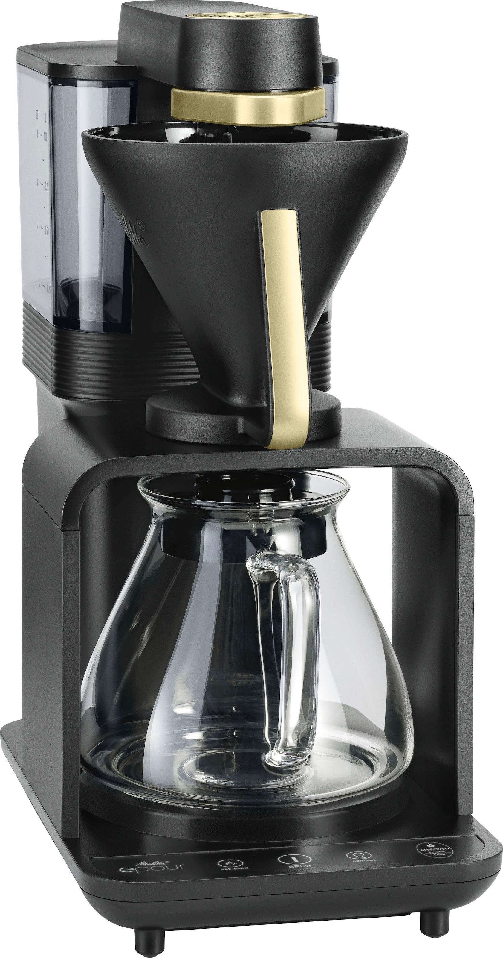 Melitta Filterkaffeemaschine "epour 1024-11 Schwarz/Silber" 1 l Kaffeekanne günstig online kaufen