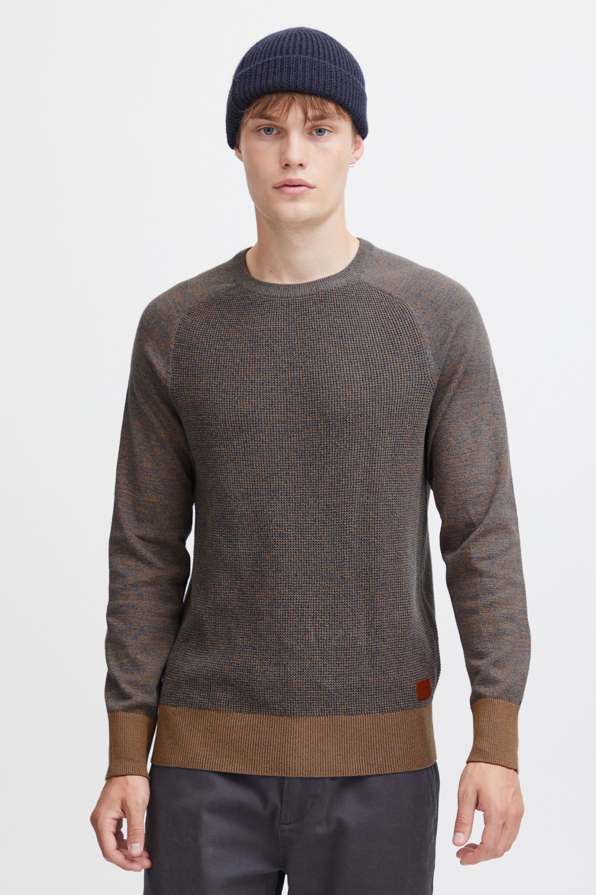 Blend Rundhalspullover "BHGandolf", Strickpullover mit farblich abgesetzten günstig online kaufen