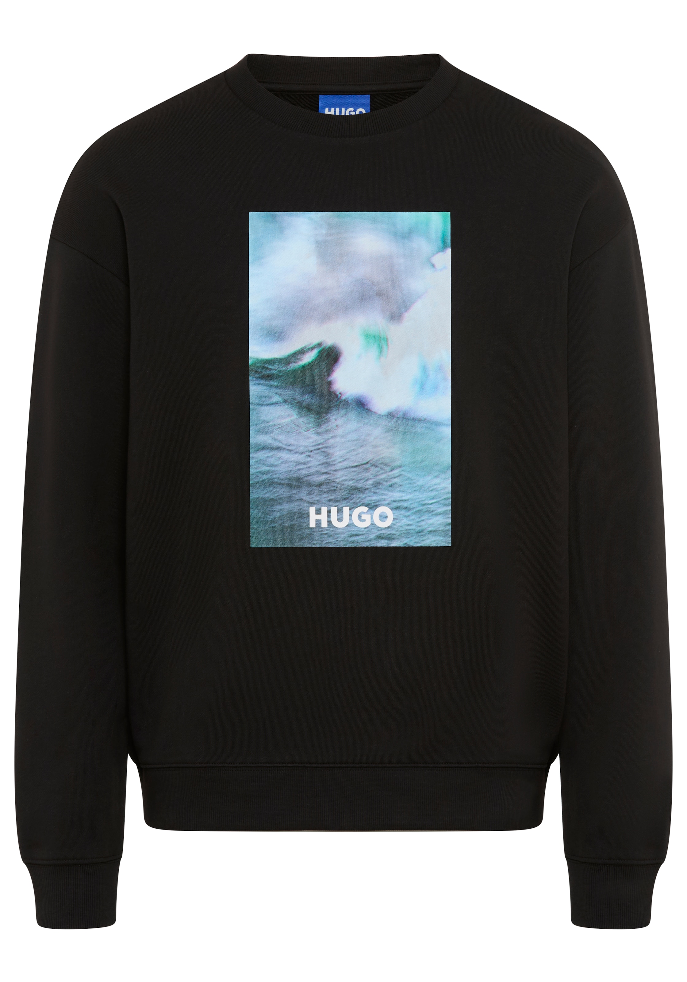HUGO Blue Sweatshirt »Nofintex«, Rundhalsausschnitt, Regular Fit, Foto-Druck
