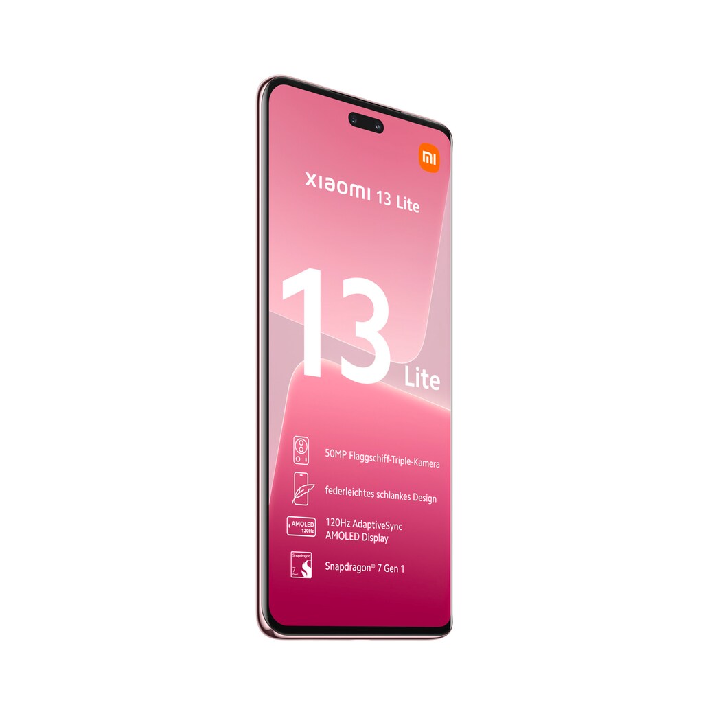 Xiaomi Smartphone »13 Lite 8GB+128GB«, Pink, 16,65 cm/6,55 Zoll, 128 GB Speicherplatz, 50 MP Kamera